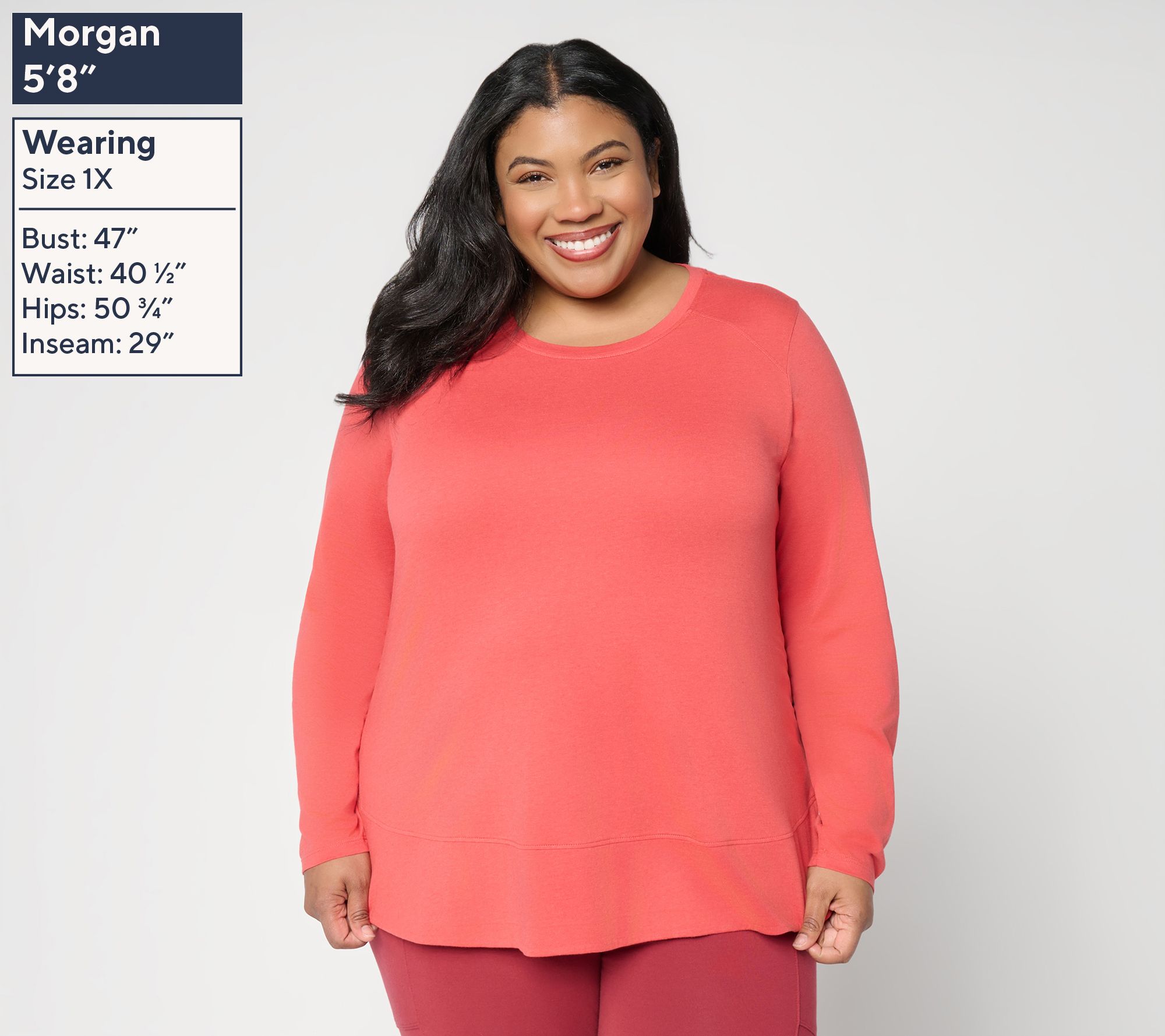 LOGO Principles by Lori Goldstein Curved Hem Knit Top - QVC.com