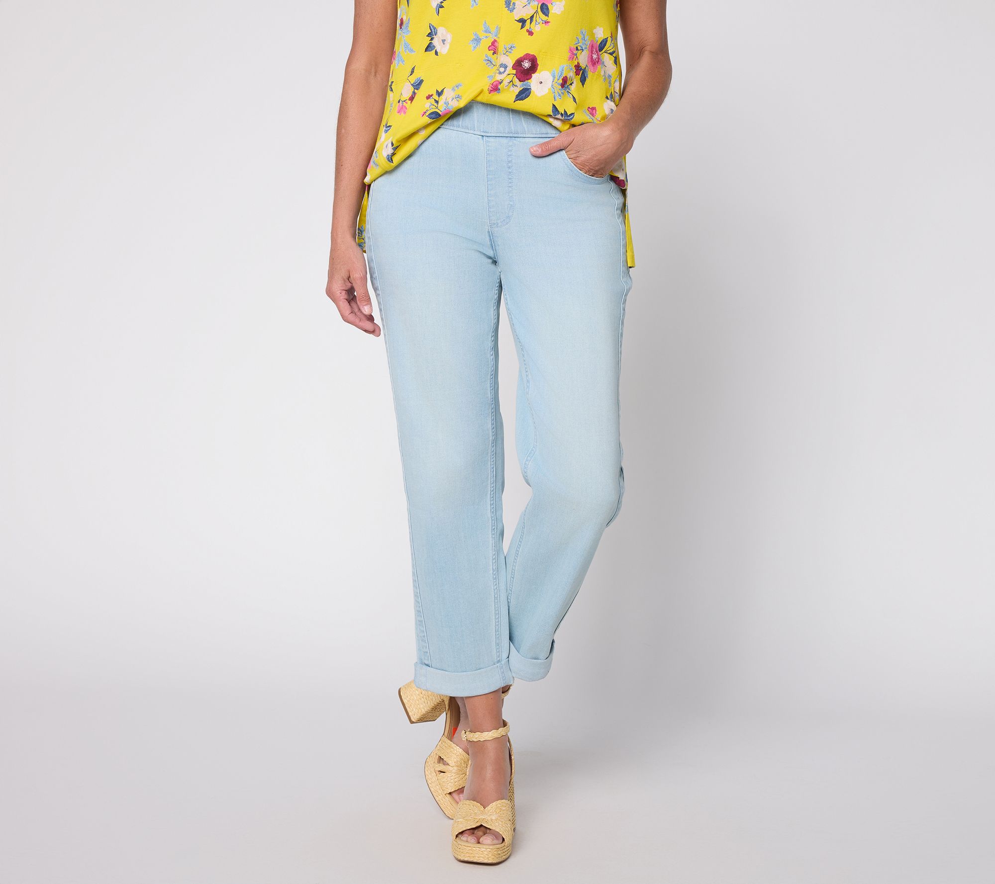 LOGO by Lori Goldstein Regular Indigo Boyfriend Ankle Jean