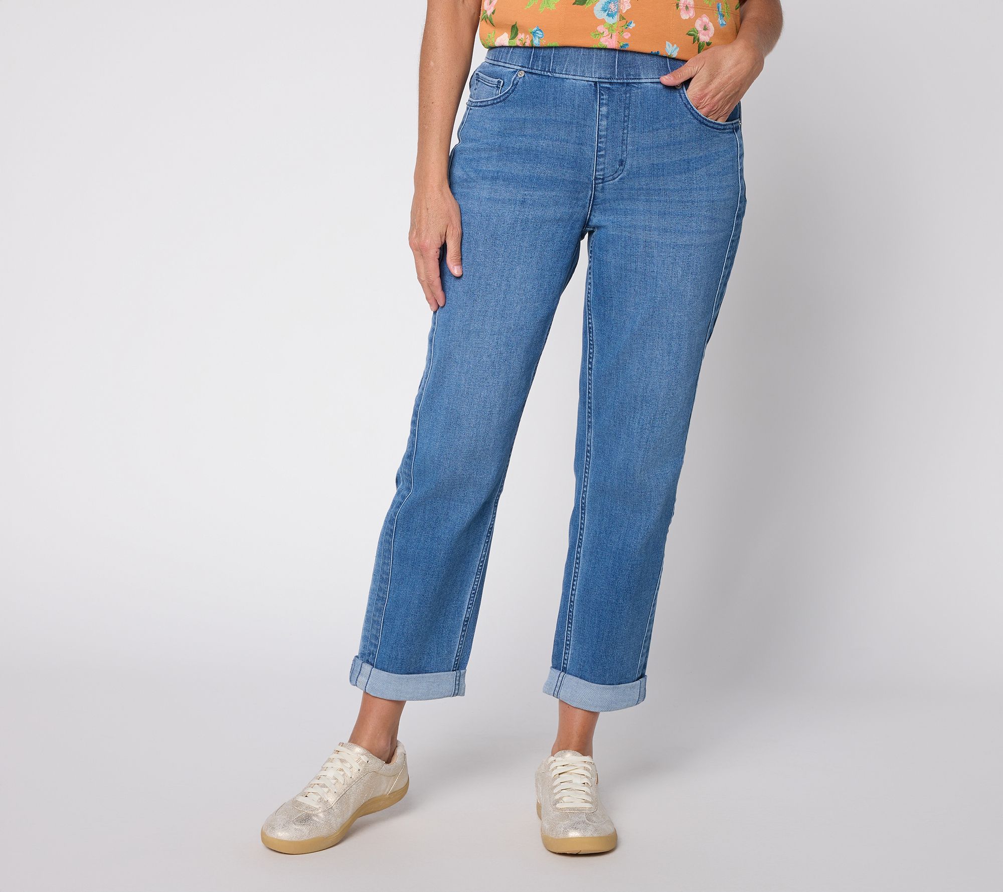 LOGO by Lori Goldstein Regular_Indigo Boyfriend Ankle Jean