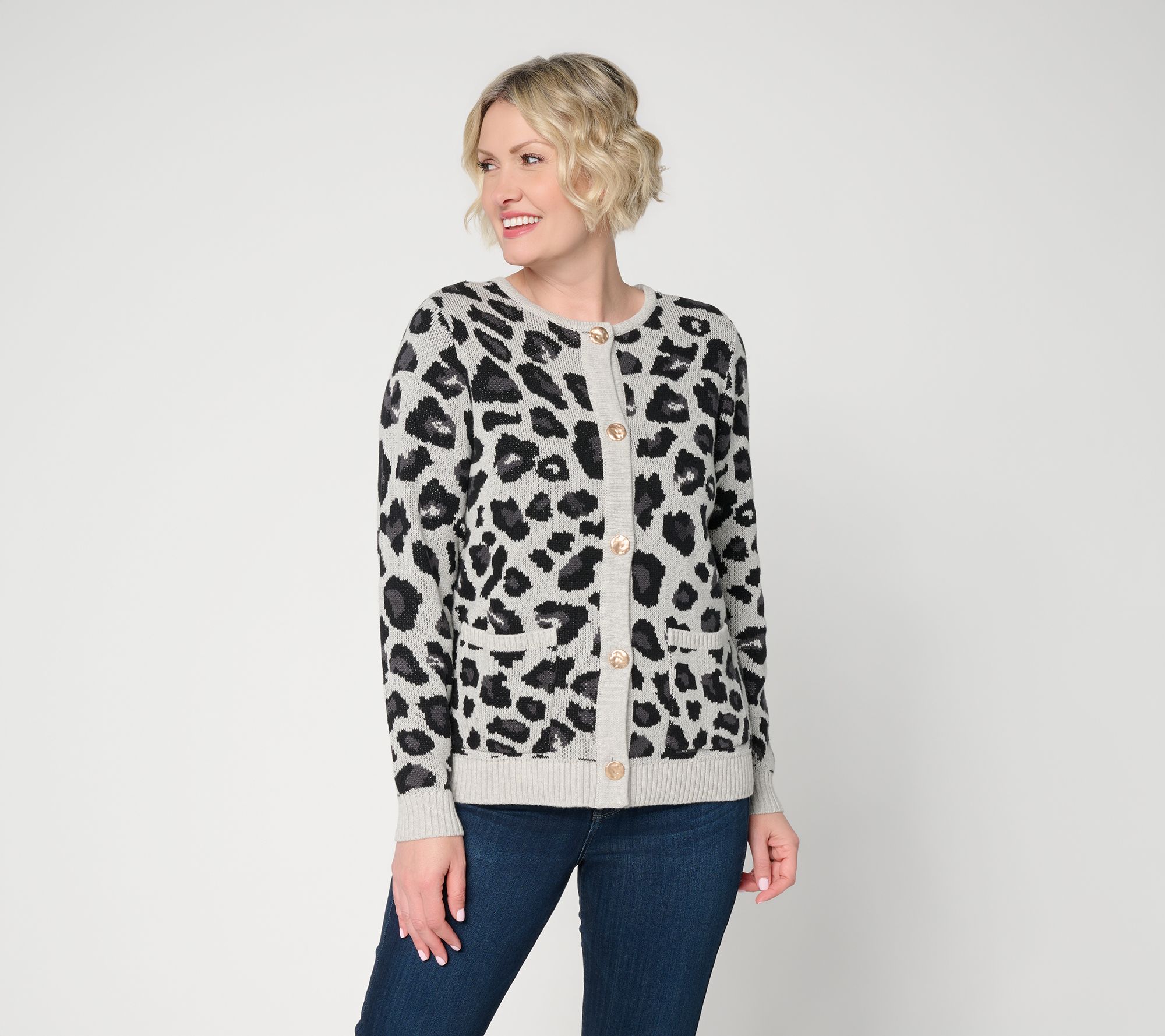 Belle by Kim Gravel Fierce Mode Chunky Botton Cardigan