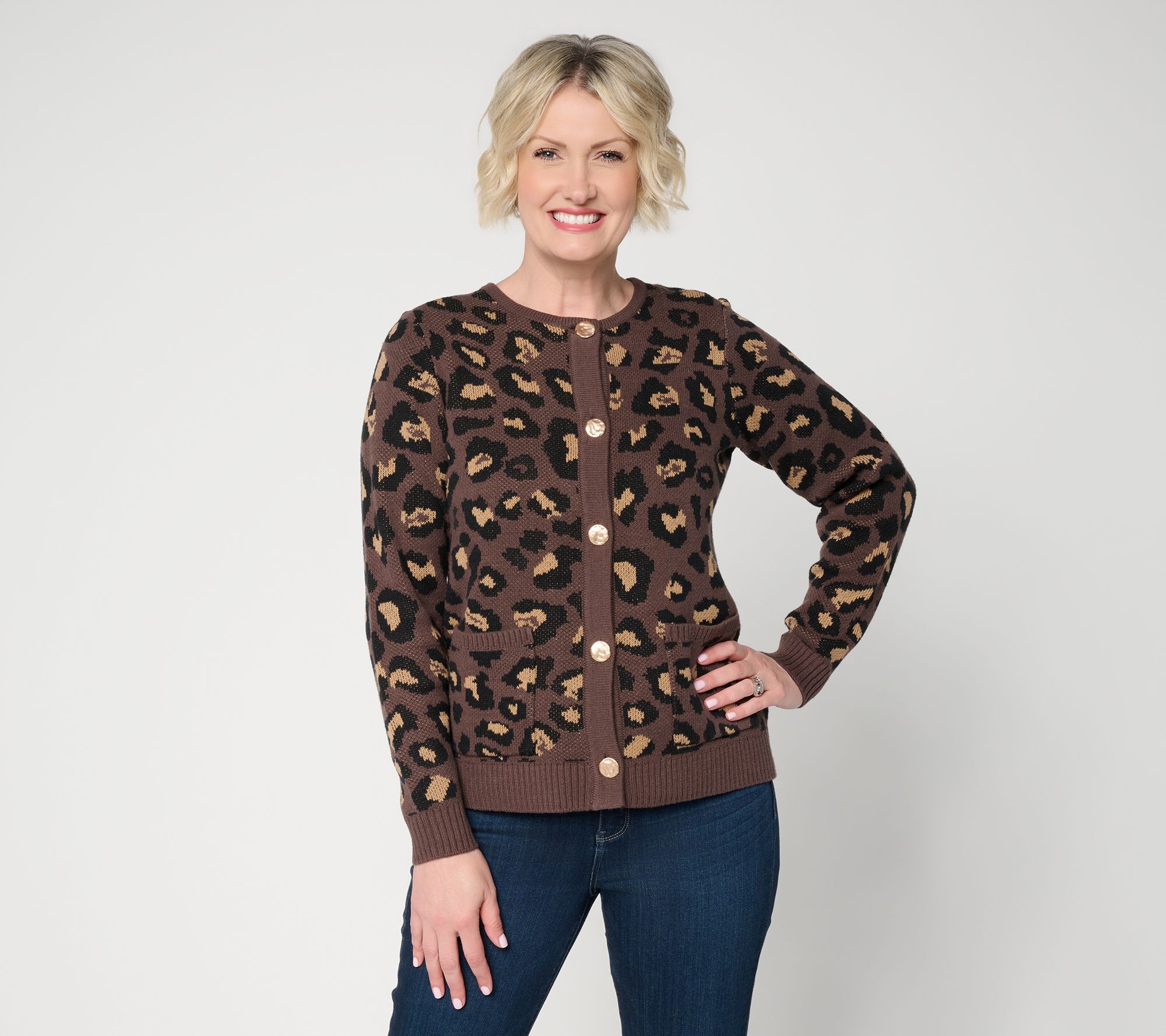 Belle by Kim Gravel Fierce Mode Chunky Botton Cardigan