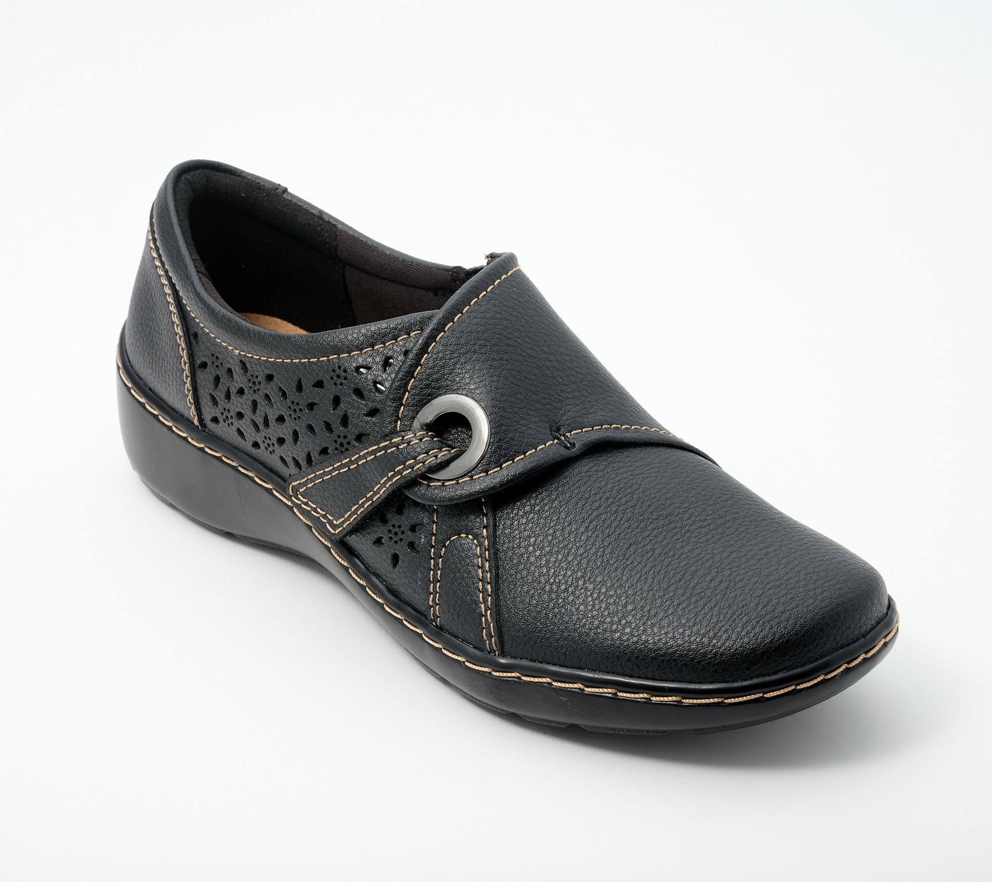 Clarks Collection Perforated Leather Slip-On -Cora Teagan