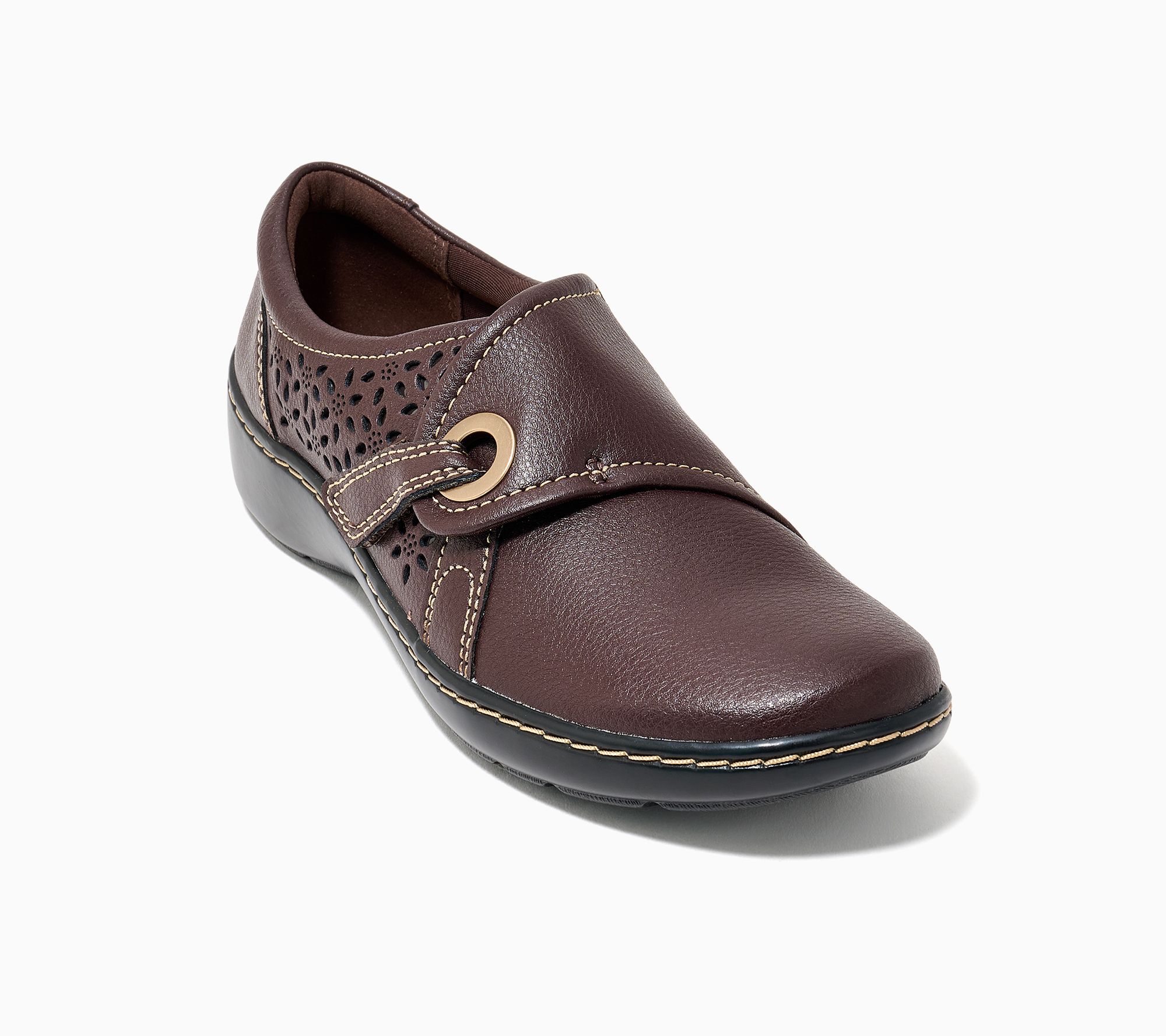 Clarks Collection Perforated Leather Slip-On -Cora Teagan
