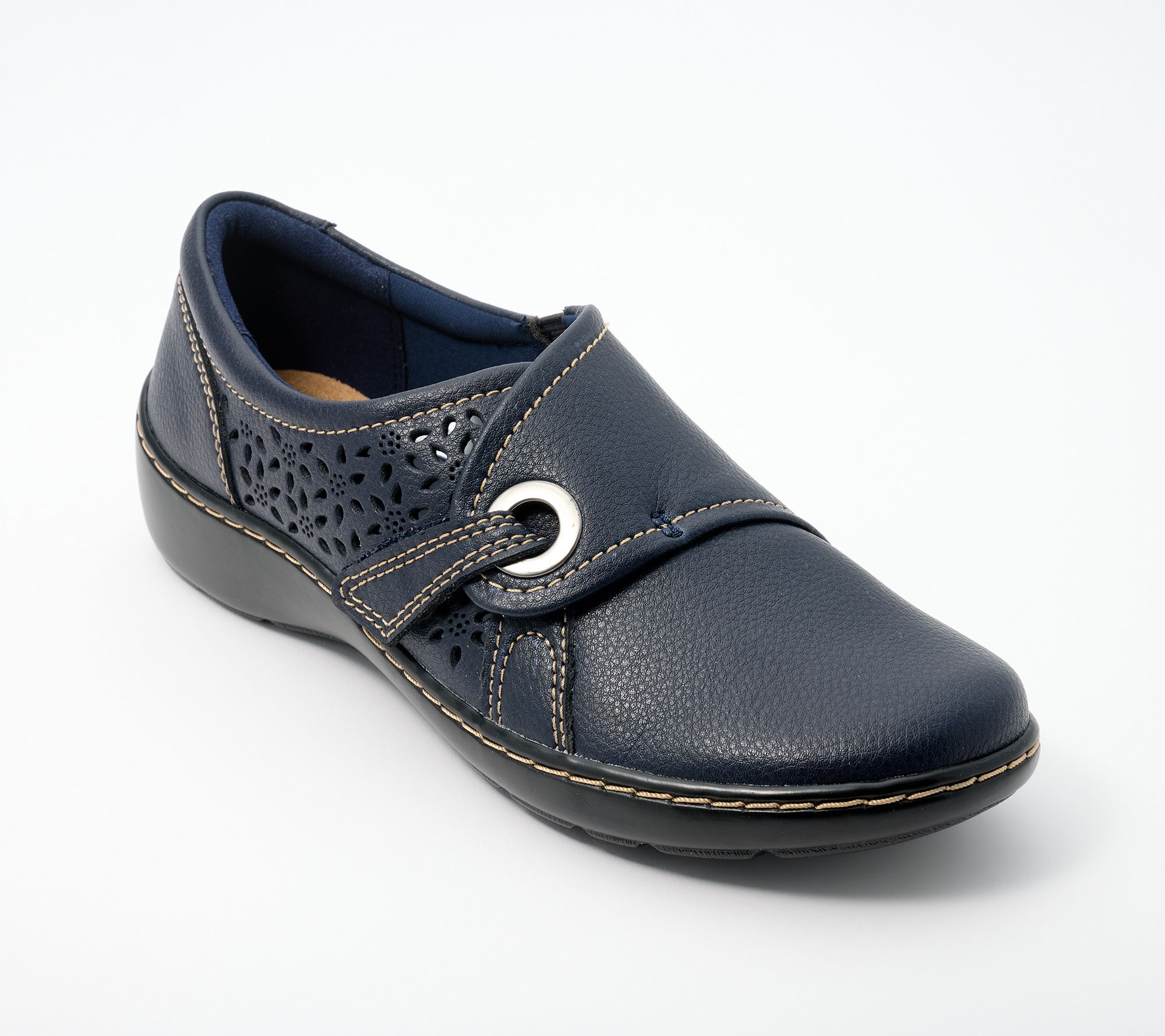 Clarks Collection Perforated Leather Slip-On -Cora Teagan
