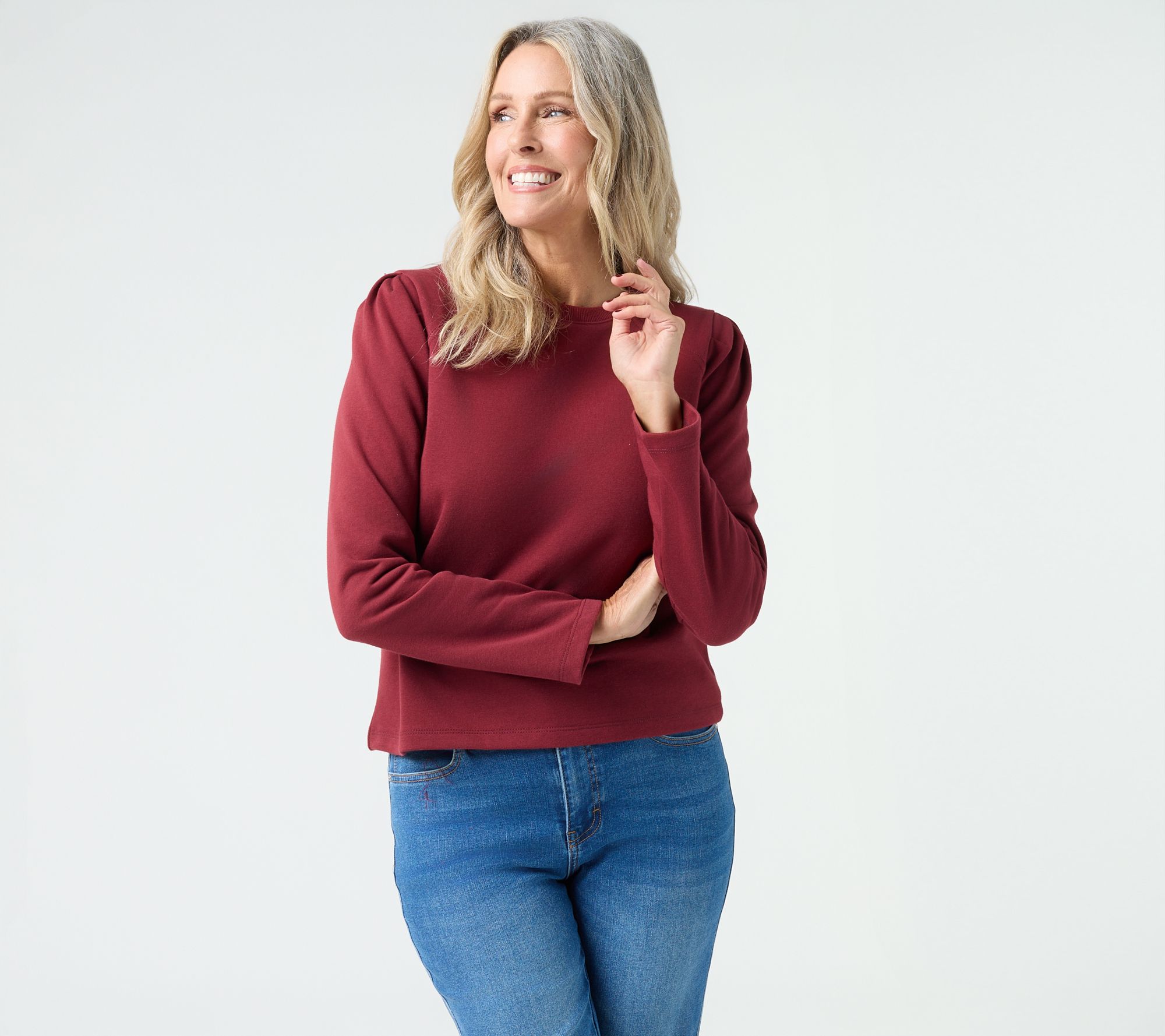 RM Studio x Rebecca Minkoff Puff Sleeve Crew Neck Sweatshirt