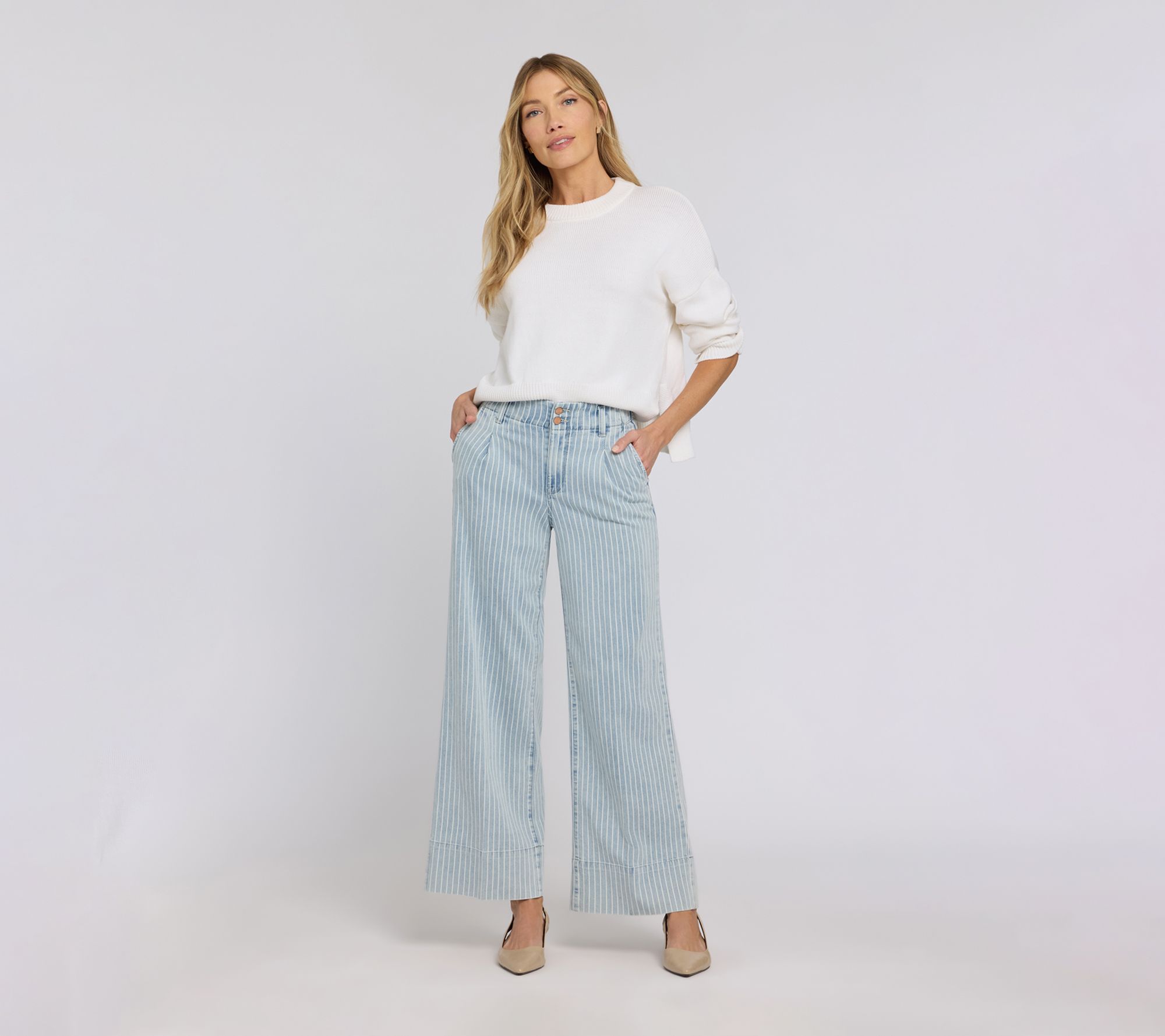 NYDJ Simone Wide Leg 4" Hem Jeans