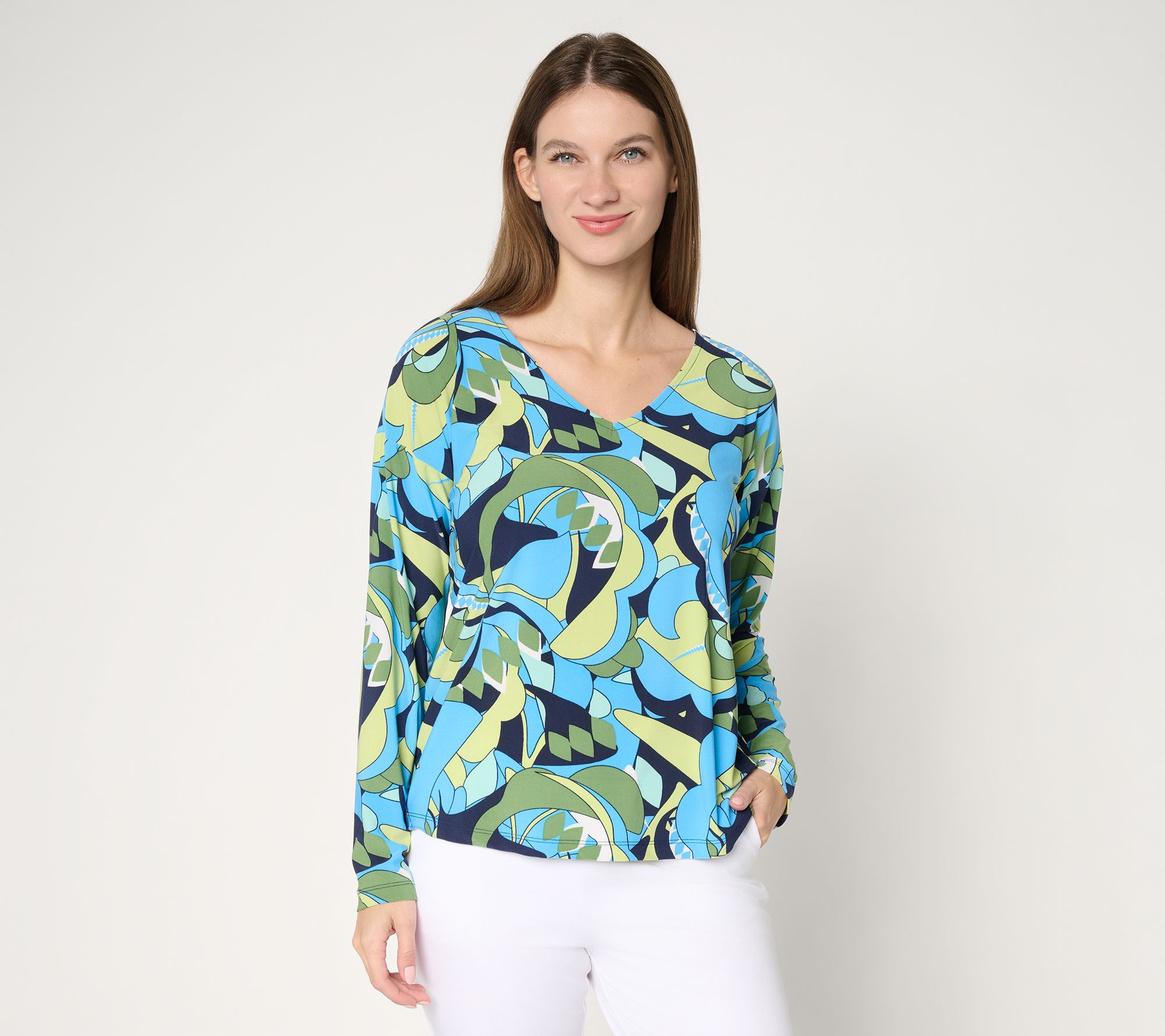 "As Is" Attitudes by Renee Printed Como Jersey Top