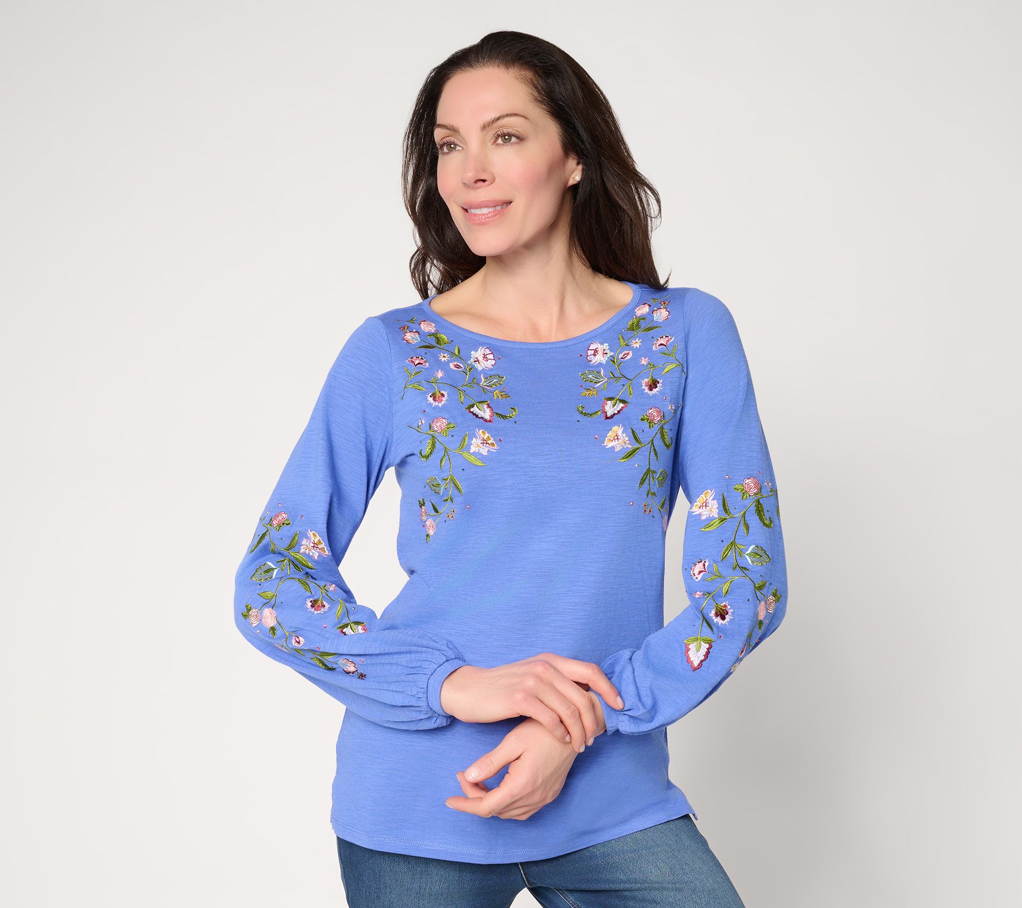 "As Is" Quacker Factory Swing Into Spring Bateau Neck Top