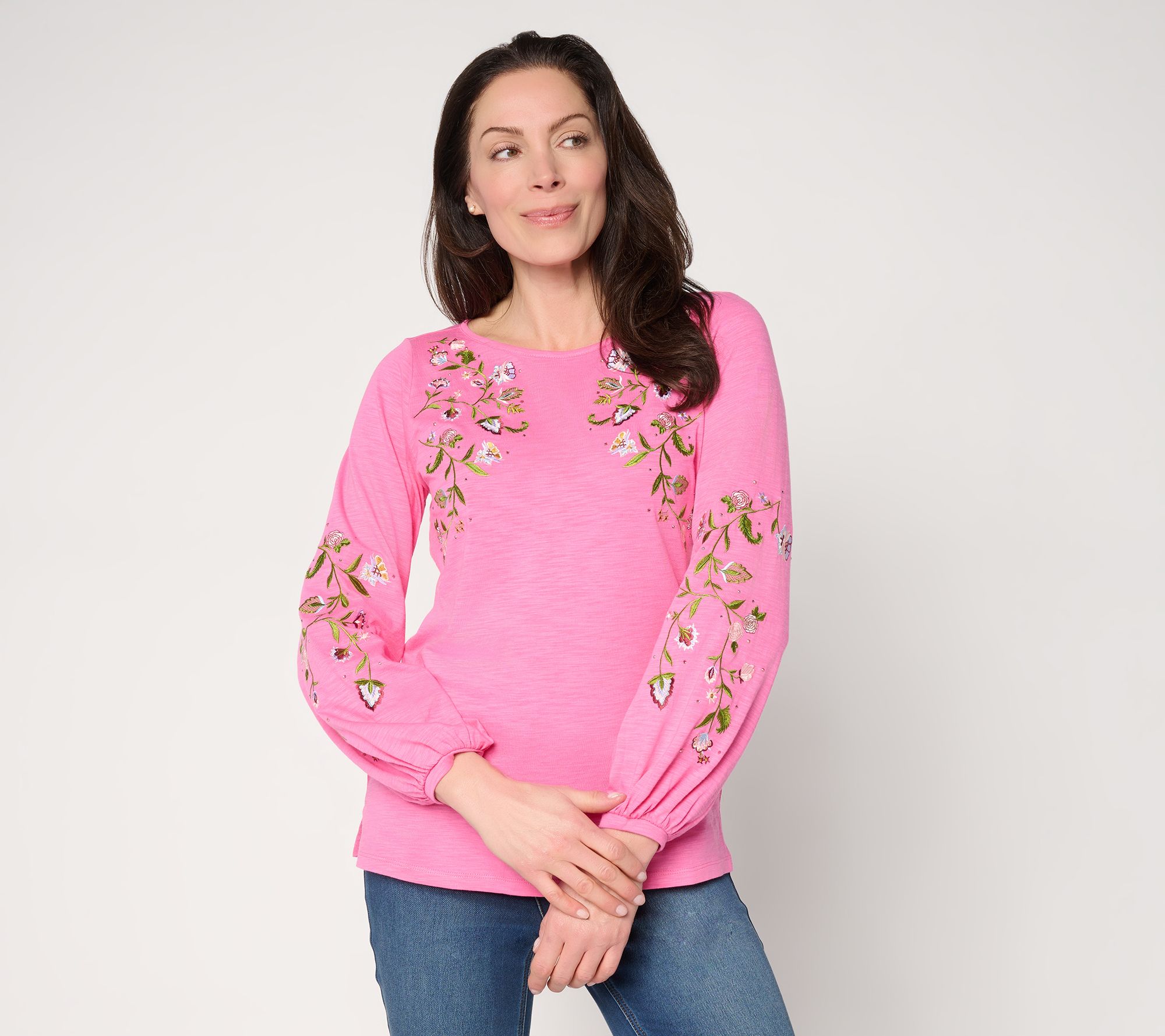 "As Is" Quacker Factory Swing Into Spring Bateau Neck Top