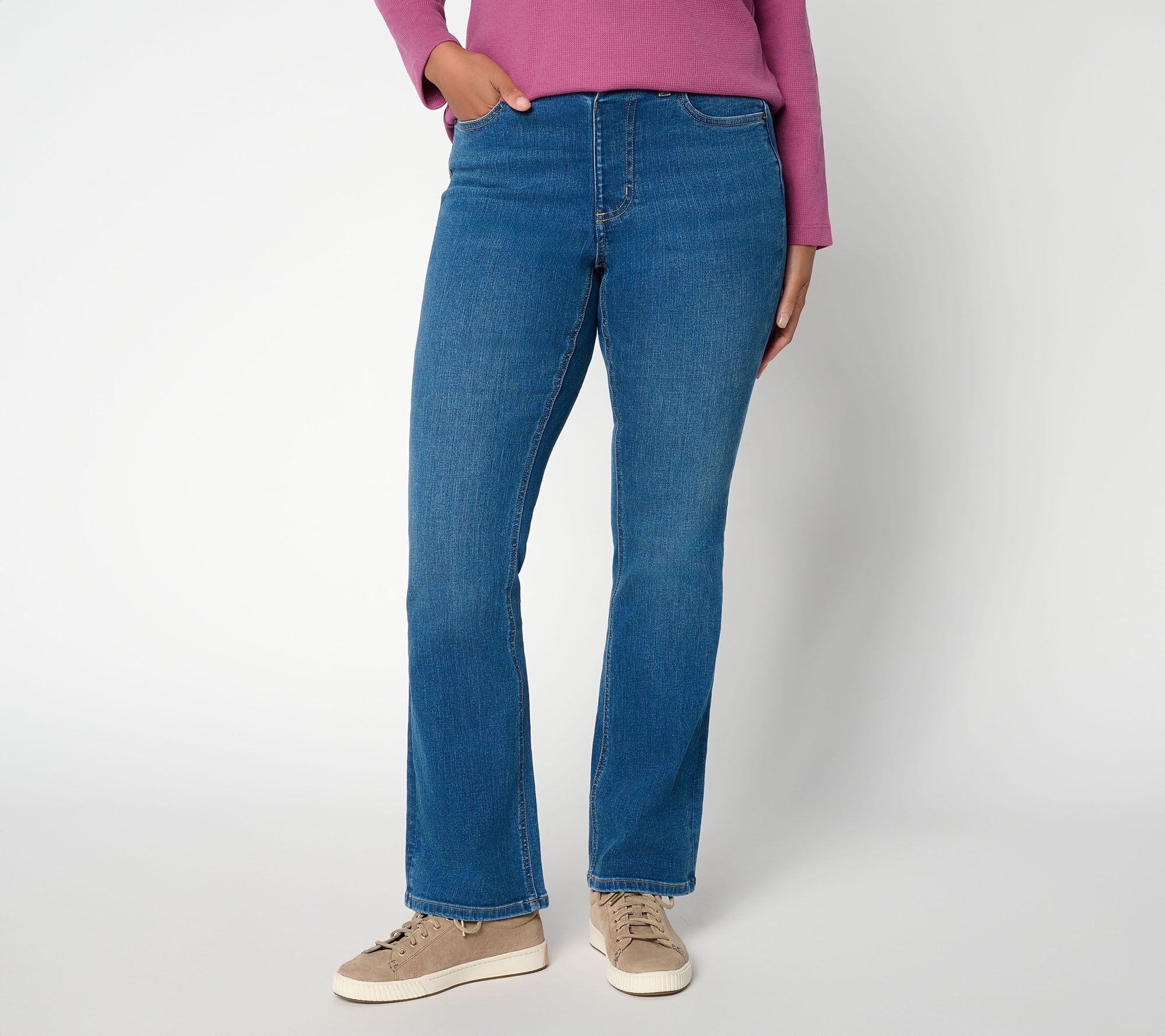 Denim & Co. Regular Indigo So Soft Denim Boot Cut Jeans