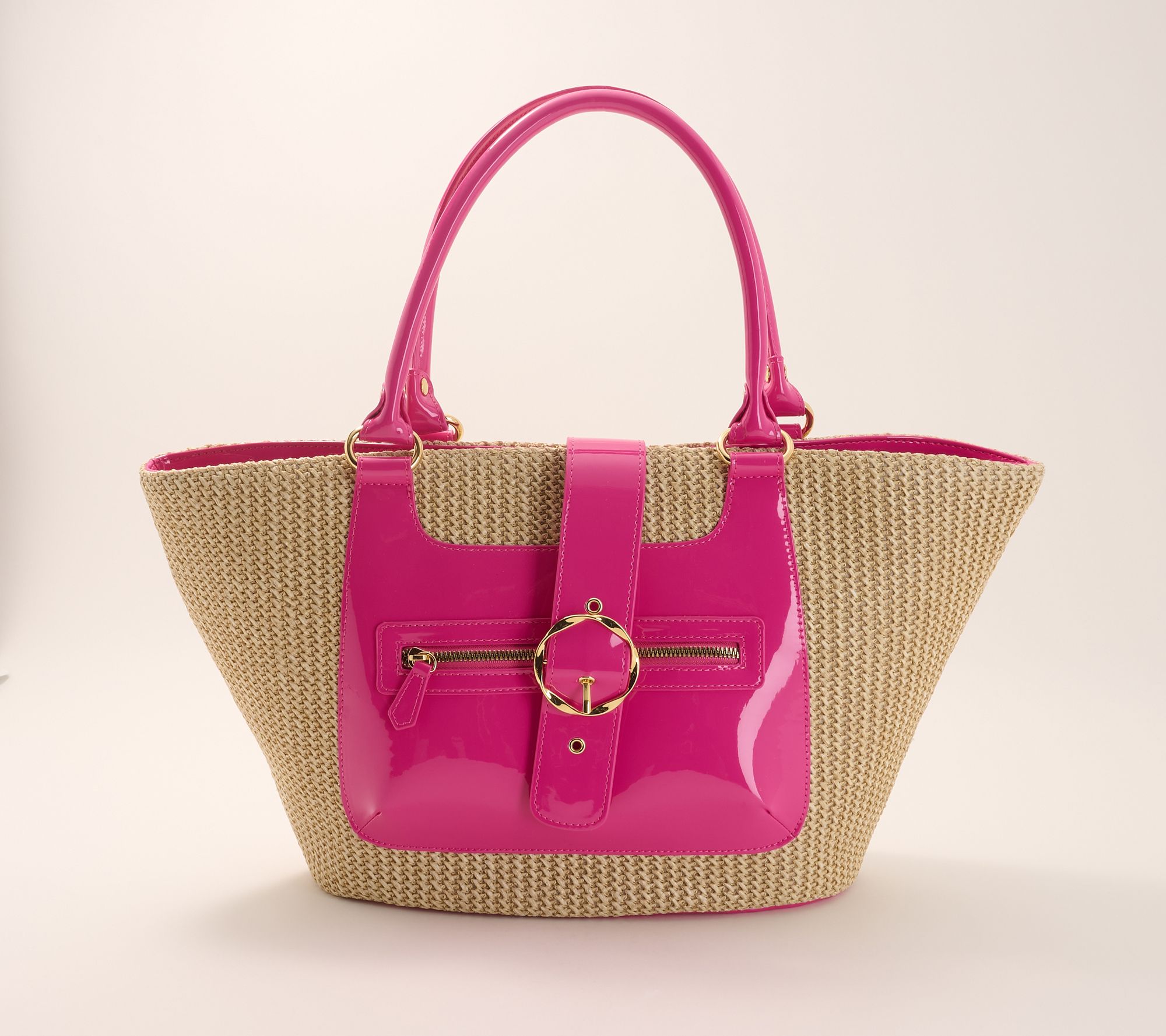 "As Is" Kim Gravel Glam Harbor Raffia Tote