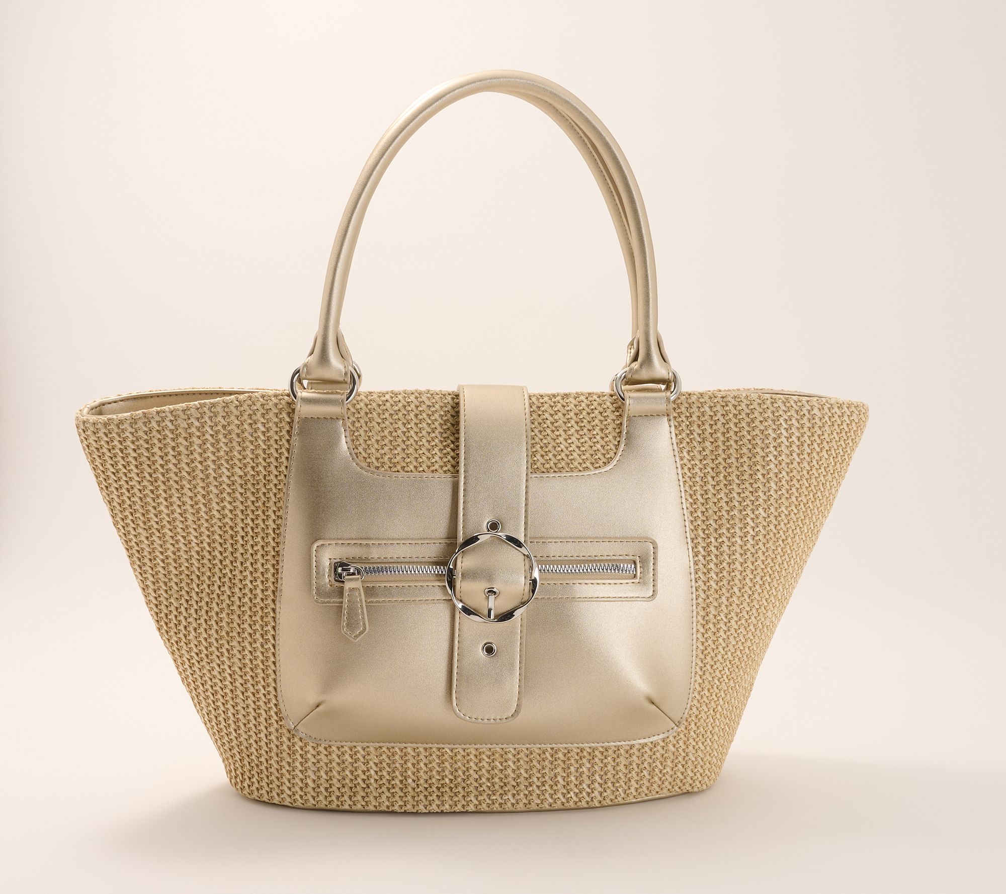 "As Is" Kim Gravel Glam Harbor Raffia Tote