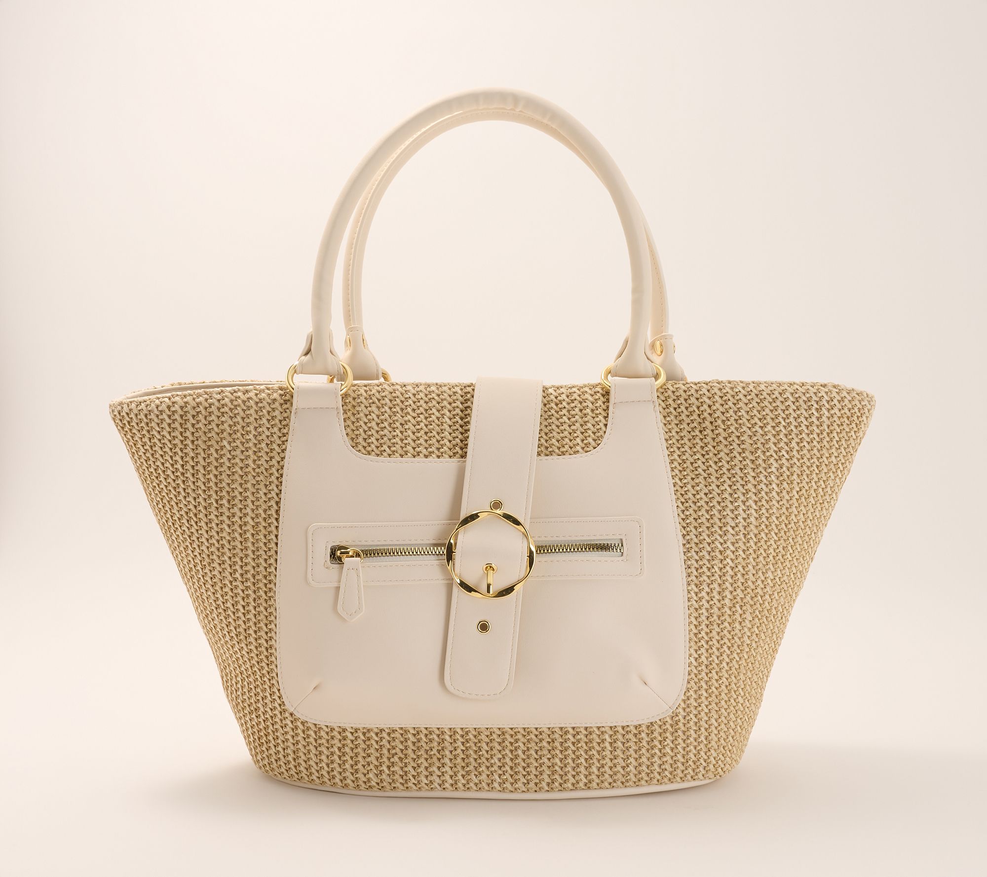 "As Is" Kim Gravel Glam Harbor Raffia Tote