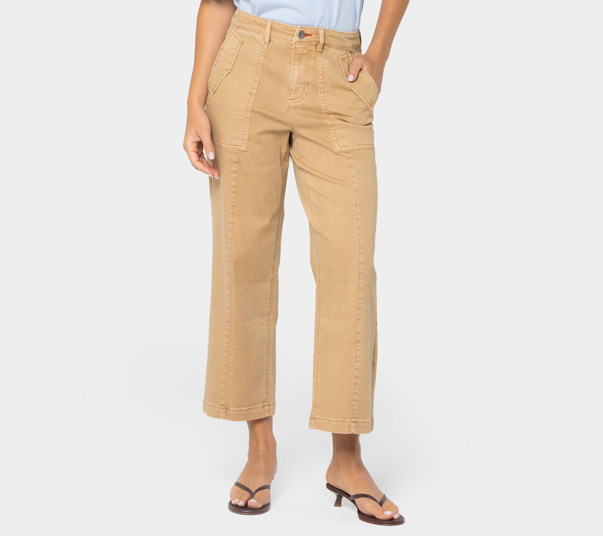 "As Is" Peace Love World Boheme Regular Cropped Utility Pocket Jeans