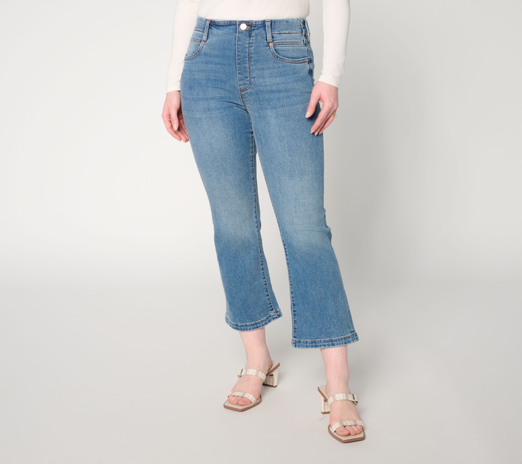 "As Is" Liverpool Los Angeles Gia GliderCropJeans w/Tulip Hem
