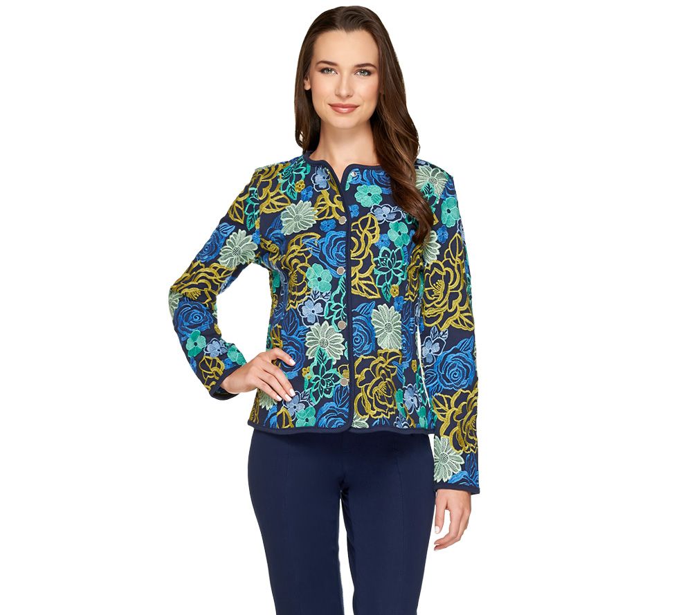 Isaac Mizrahi Live! Special Edition Embroidered Floral Jacket - A262838 ...
