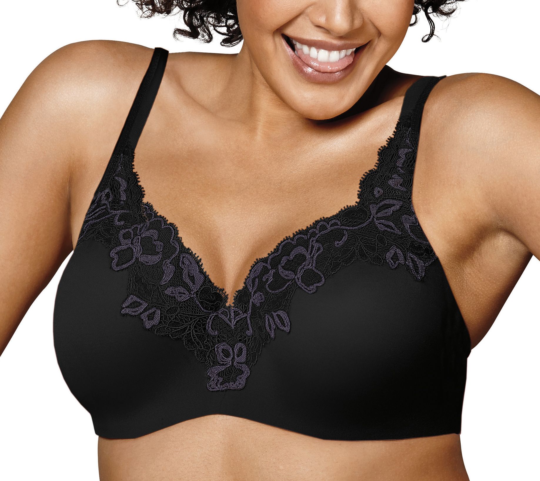 Buy Black Recycled Lace Full Cup Bra - 44D, Bras