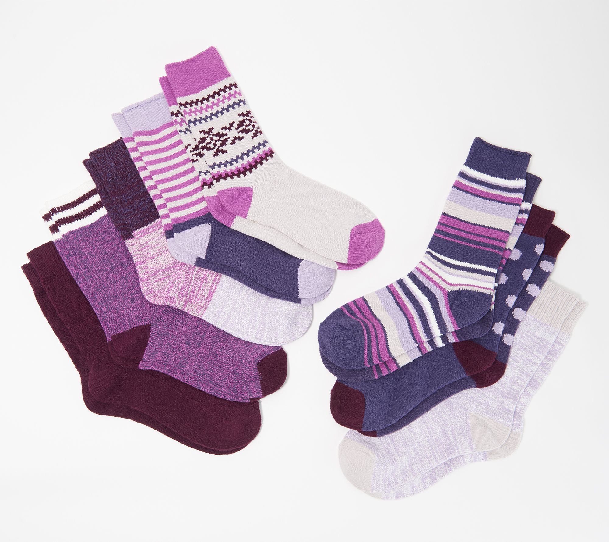 (QVC) QVC2 MUK LUKS Microfiber Boot Socks Set of 8