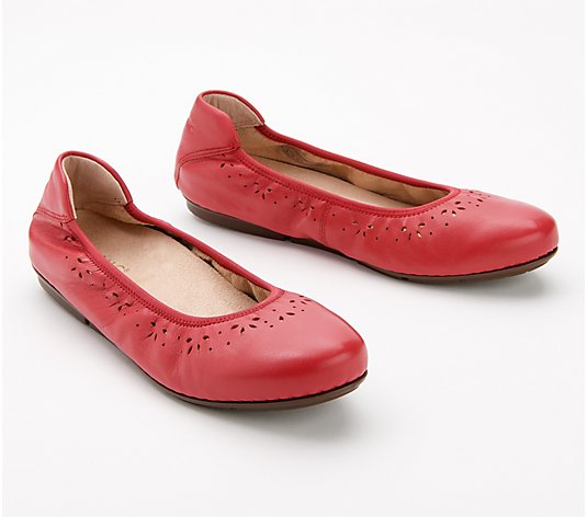 "As Is" Vionic Leather Perforated Flats - Geneva