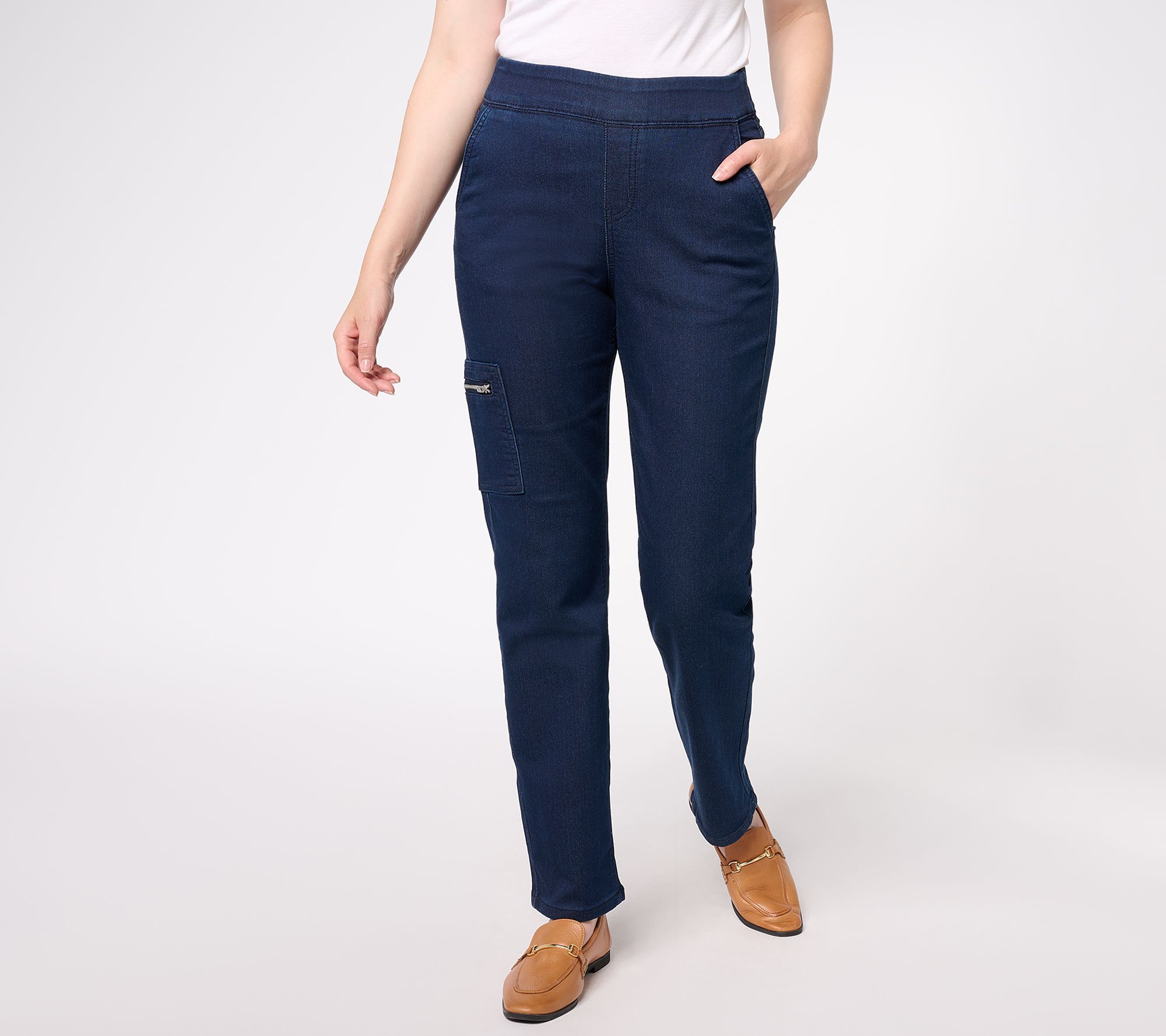 Denim & Co. Original Waist Stretch Regular Side Pocket Pants