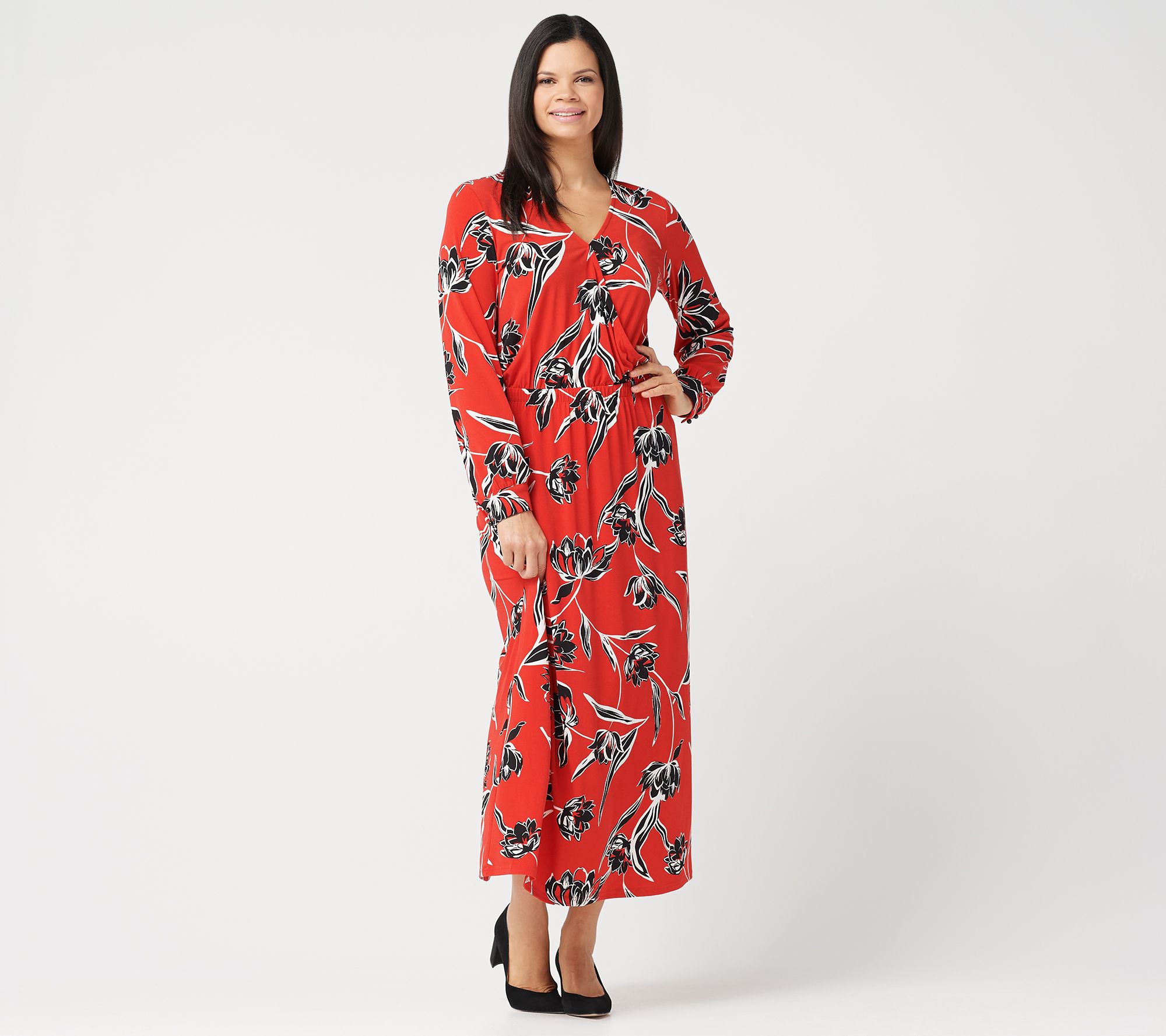 petite full sleeve maxi dress