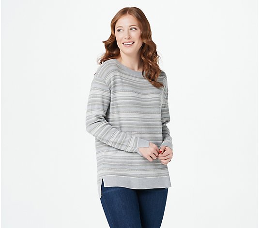 Laurie Felt Variegated Stripe Pullover Sweater