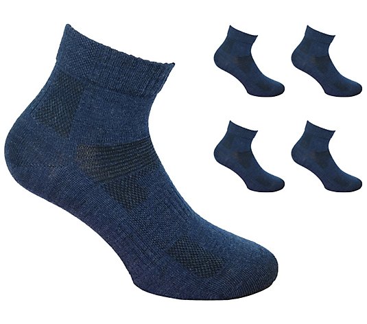Norfolk Ultra-Light Merino Wool Quarter Socks, Set of 4