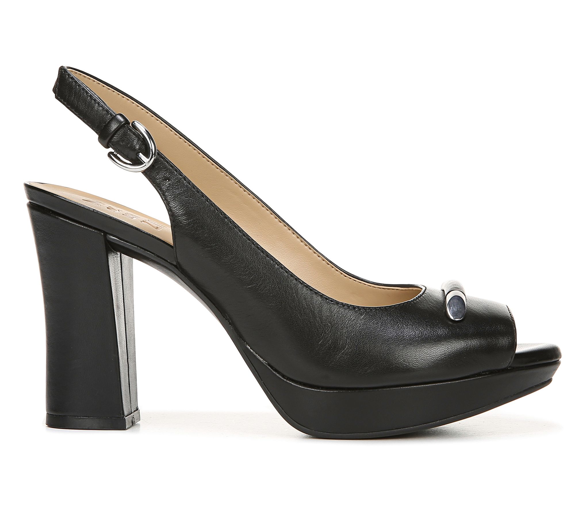 Naturalizer Peep Toe Leather Slingbacks - Adelie - QVC.com