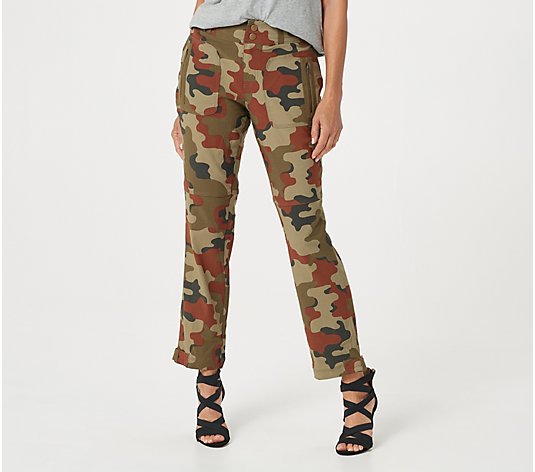 "As Is" G.I.L.I Regular Stretch Camo Printed Cargo Pants