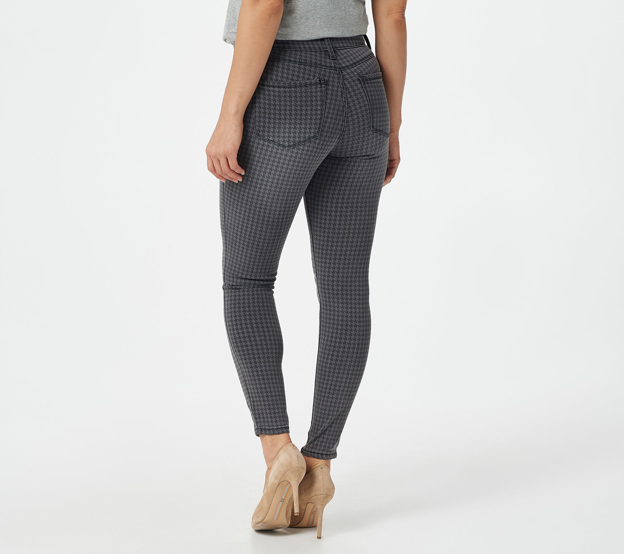 "As Is" Laurie Felt Regular Grey Denim Houndstooth Skiimy Jeans
