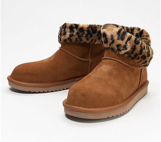 Koolaburra by UGG Faux Fur Mini Winter Boots - Dezi Cheetah - QVC.com
