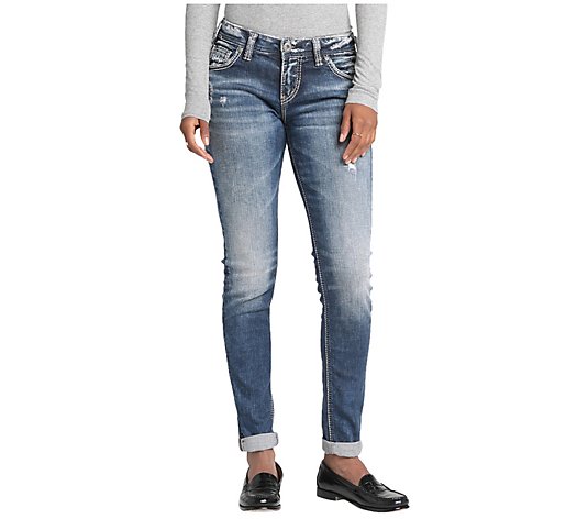 Silver Jeans Co. Girlfriend Mid Rise Skinny LegJeans - SJL388
