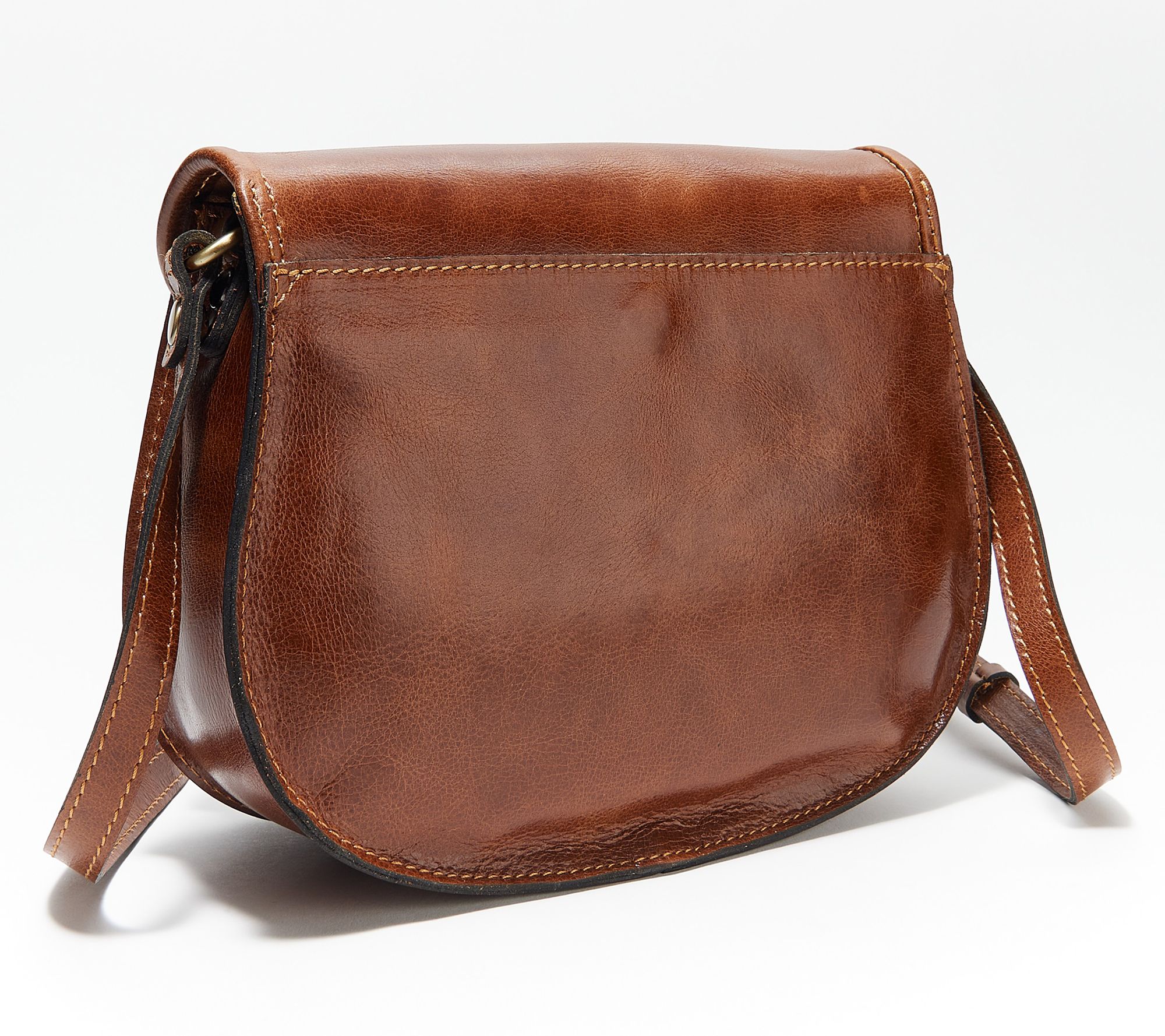 Patricia Nash Leather Penrose Double Pocket Small Saddle