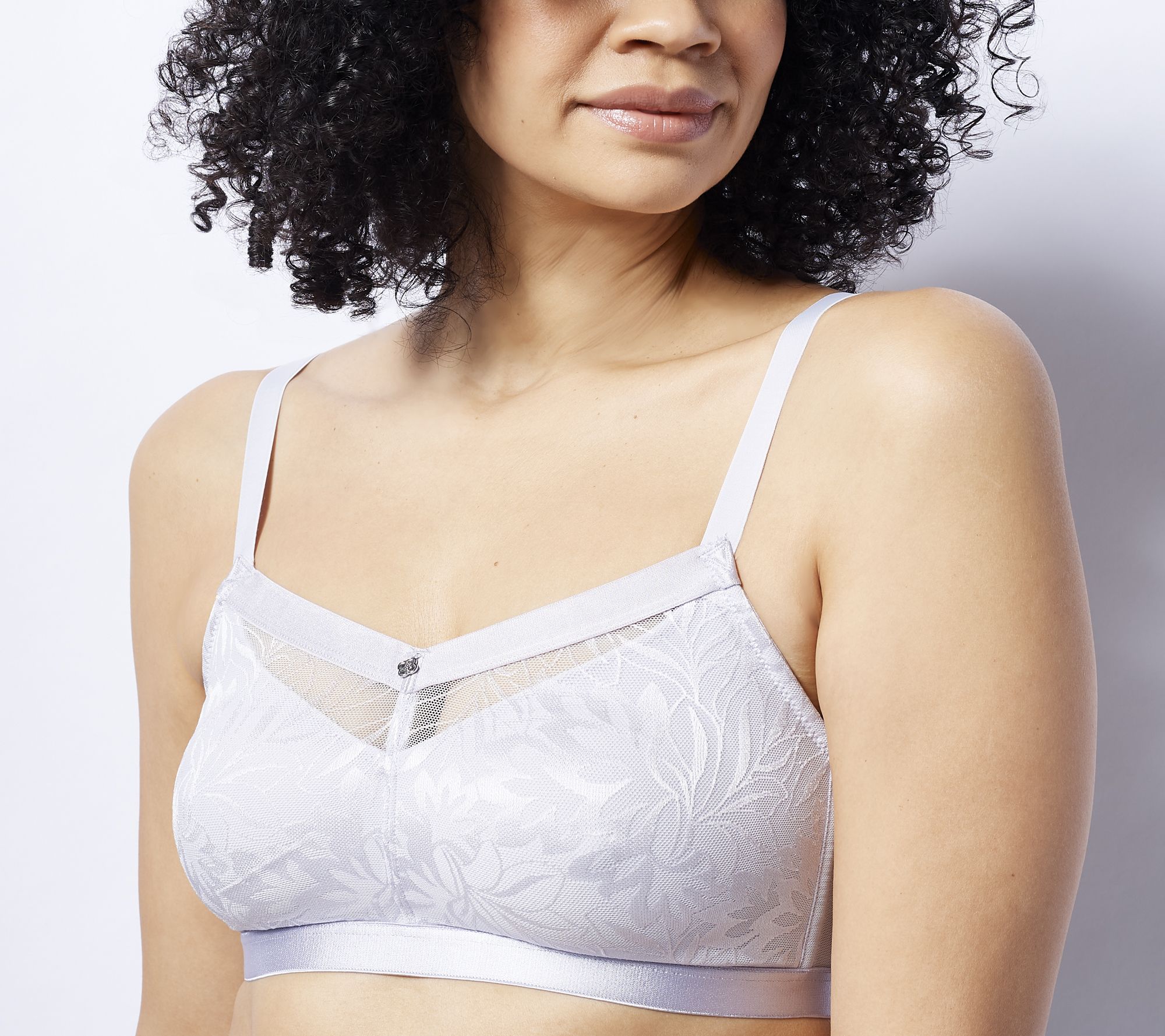 As Is Breezies Diamond Jacquard Wirefree Bra - QVC.com