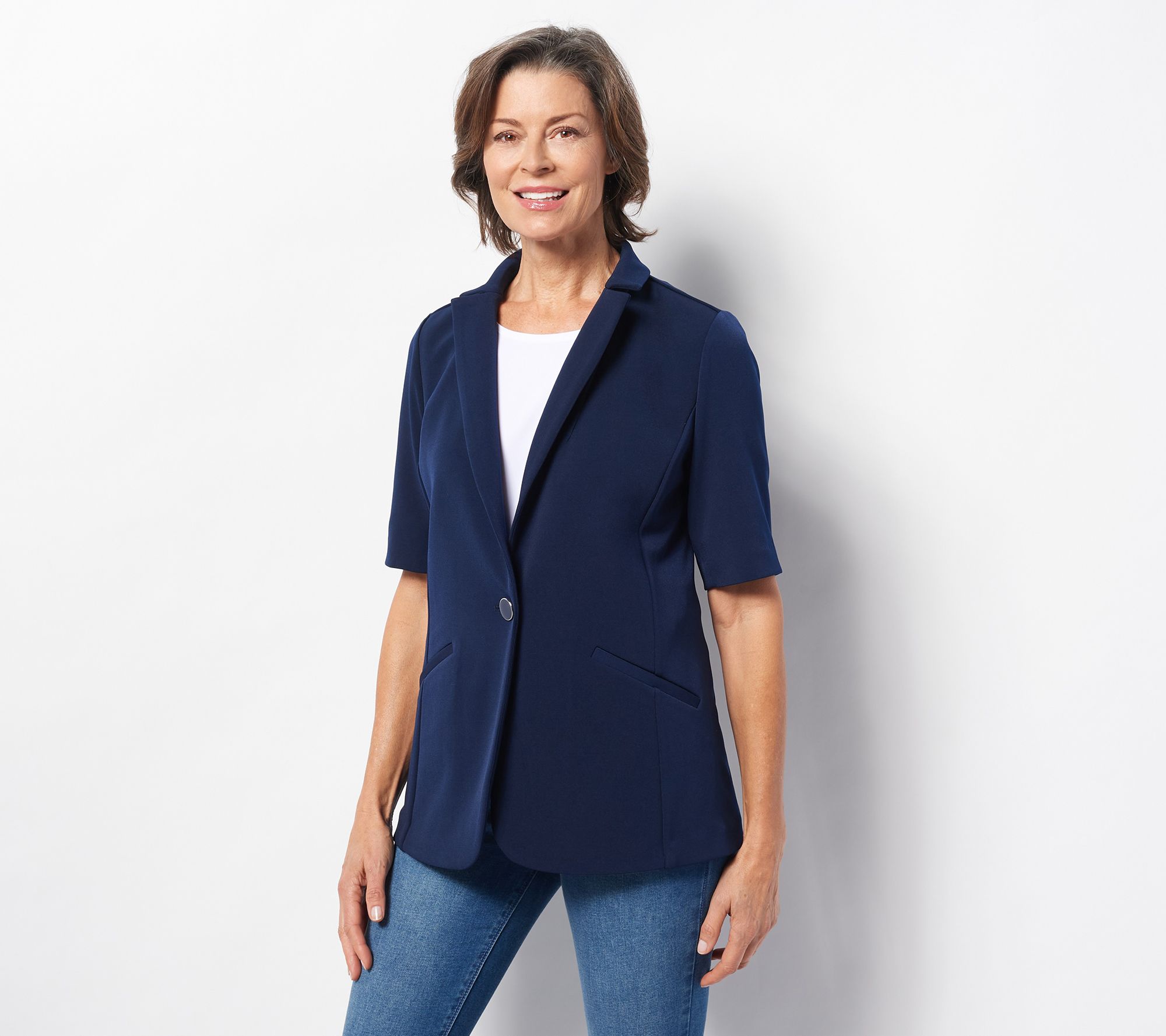 "As Is" GRAVER Susan Graver LK Fusion Elbow Elbow-Sleeve Blazer