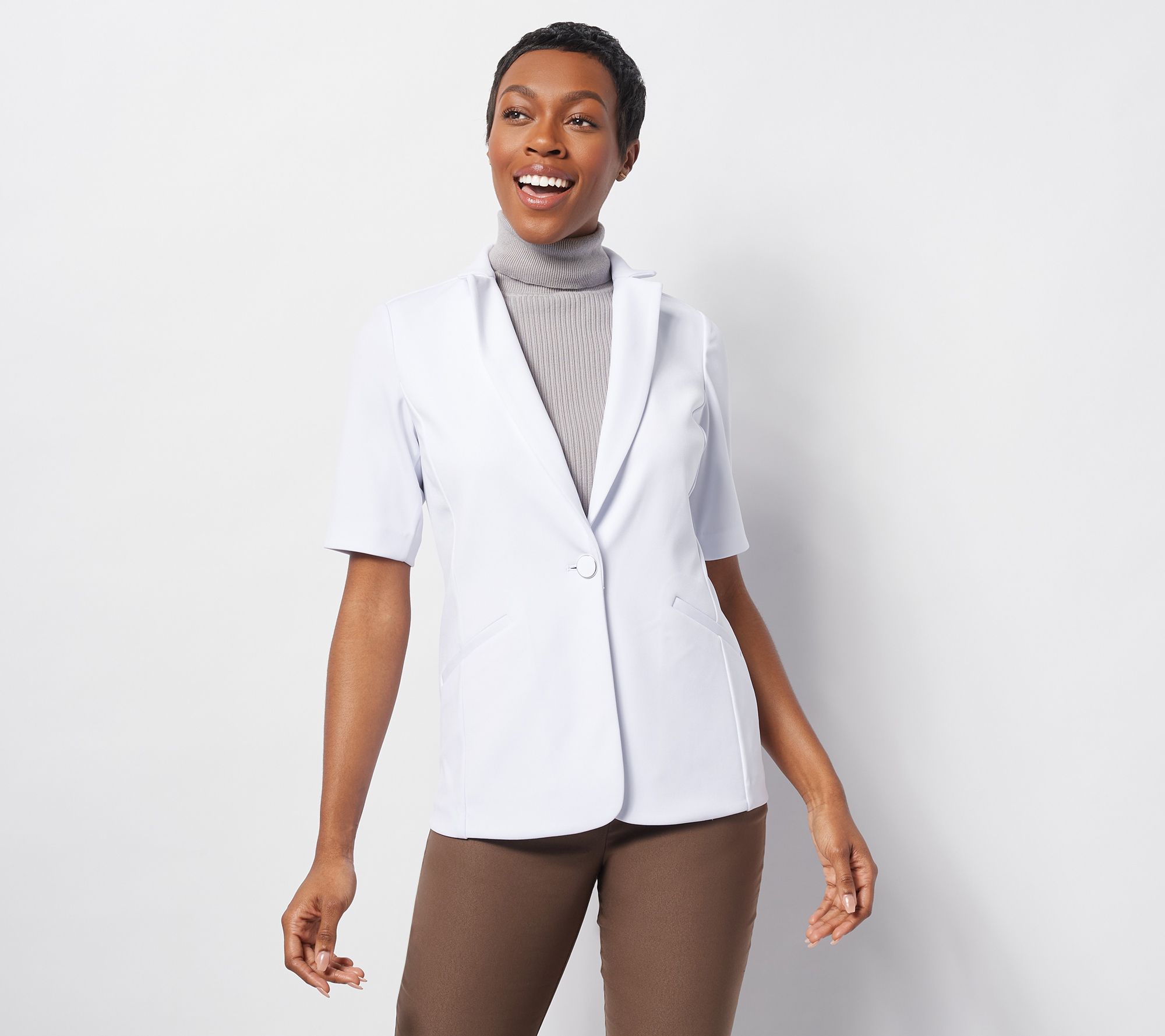 "As Is" GRAVER Susan Graver LK Fusion Elbow Elbow-Sleeve Blazer