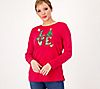 Quacker Factory Love the Holidays Long Sleeve Top