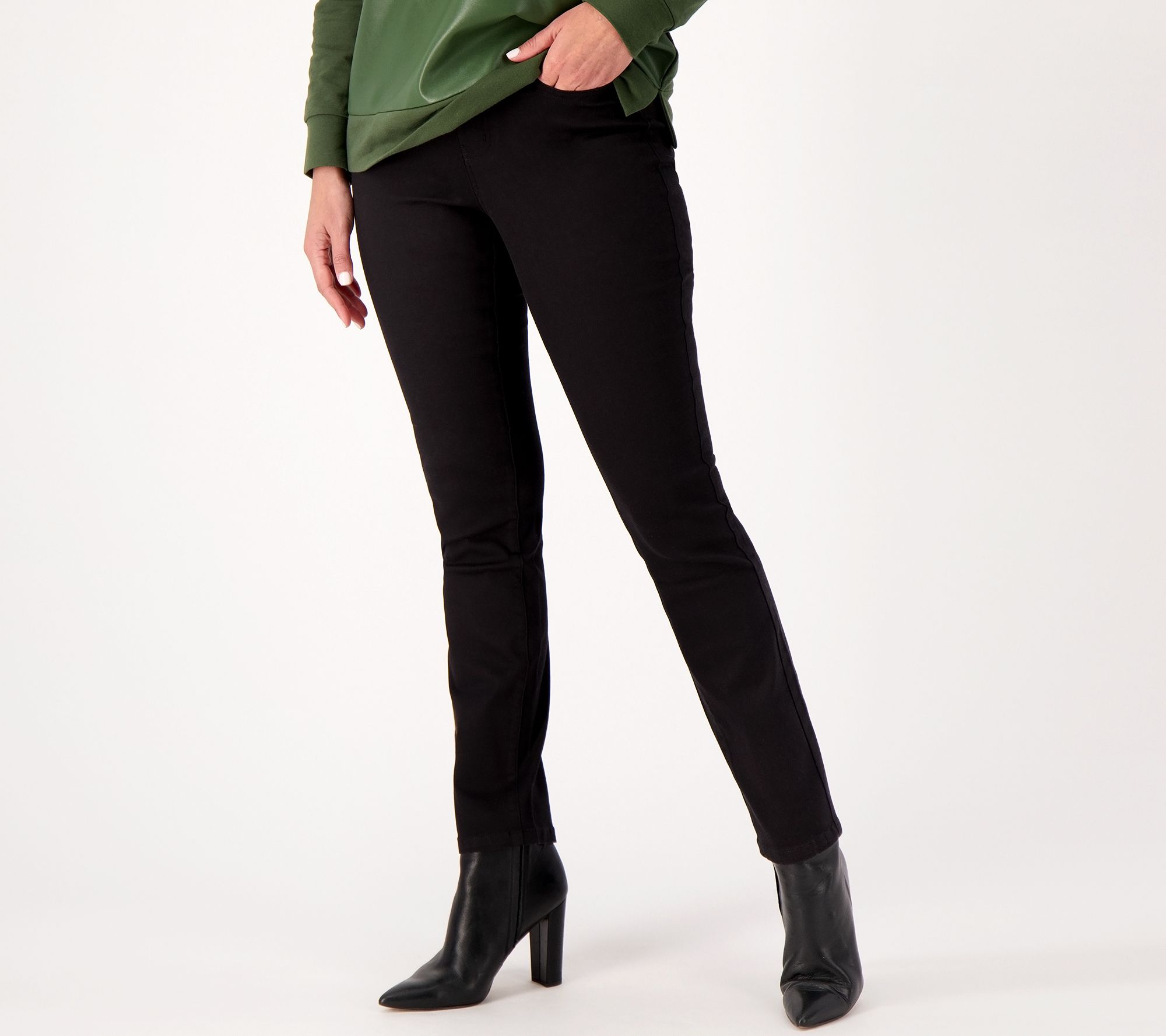 "As Is" Belle by Kim Gravel TripleLuxe Reg Twill Straight Leg Jeans