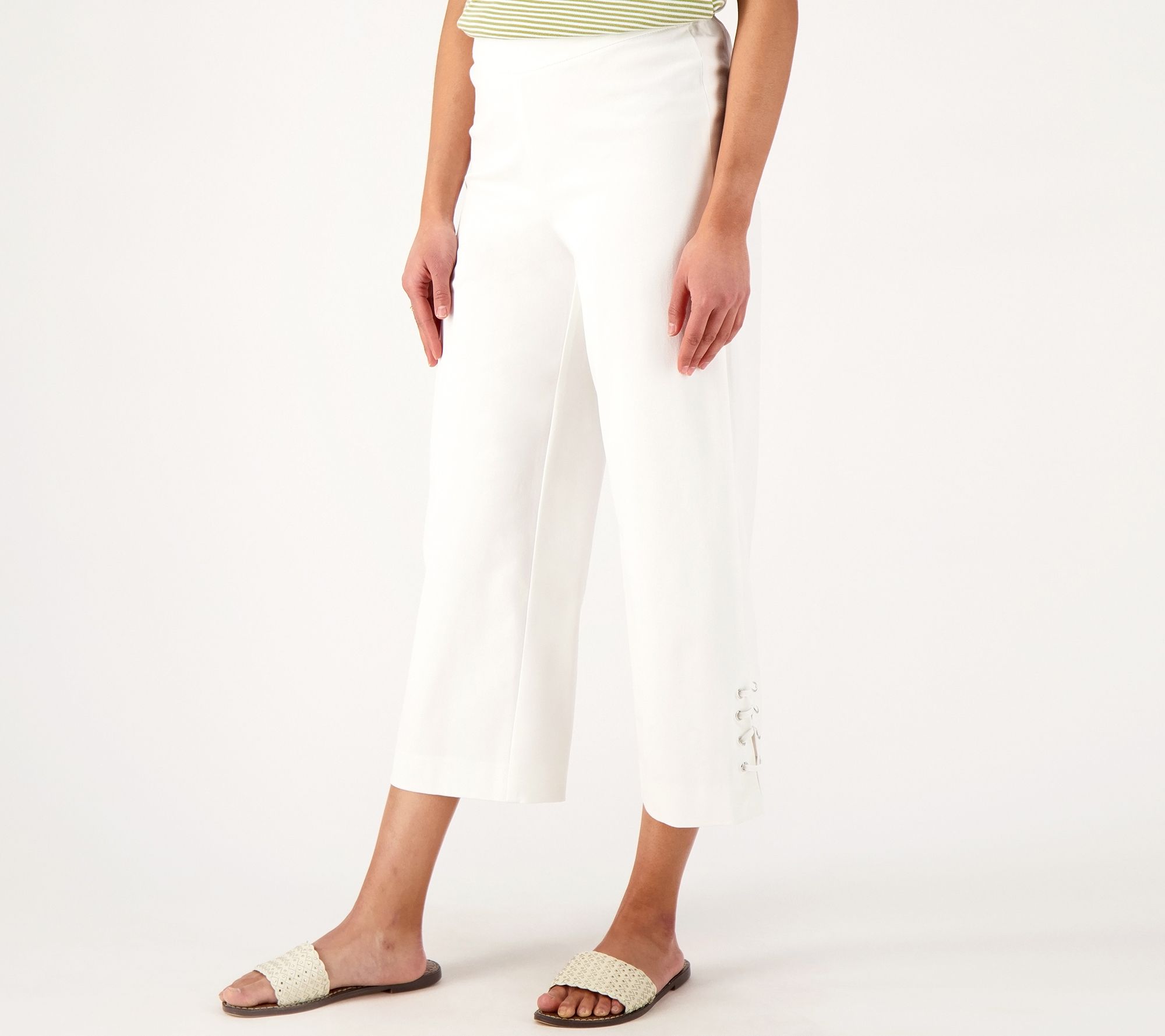 "As Is" Isaac Mizrahi Live Tall 24/7 Stretch Wide Leg Crop Pant