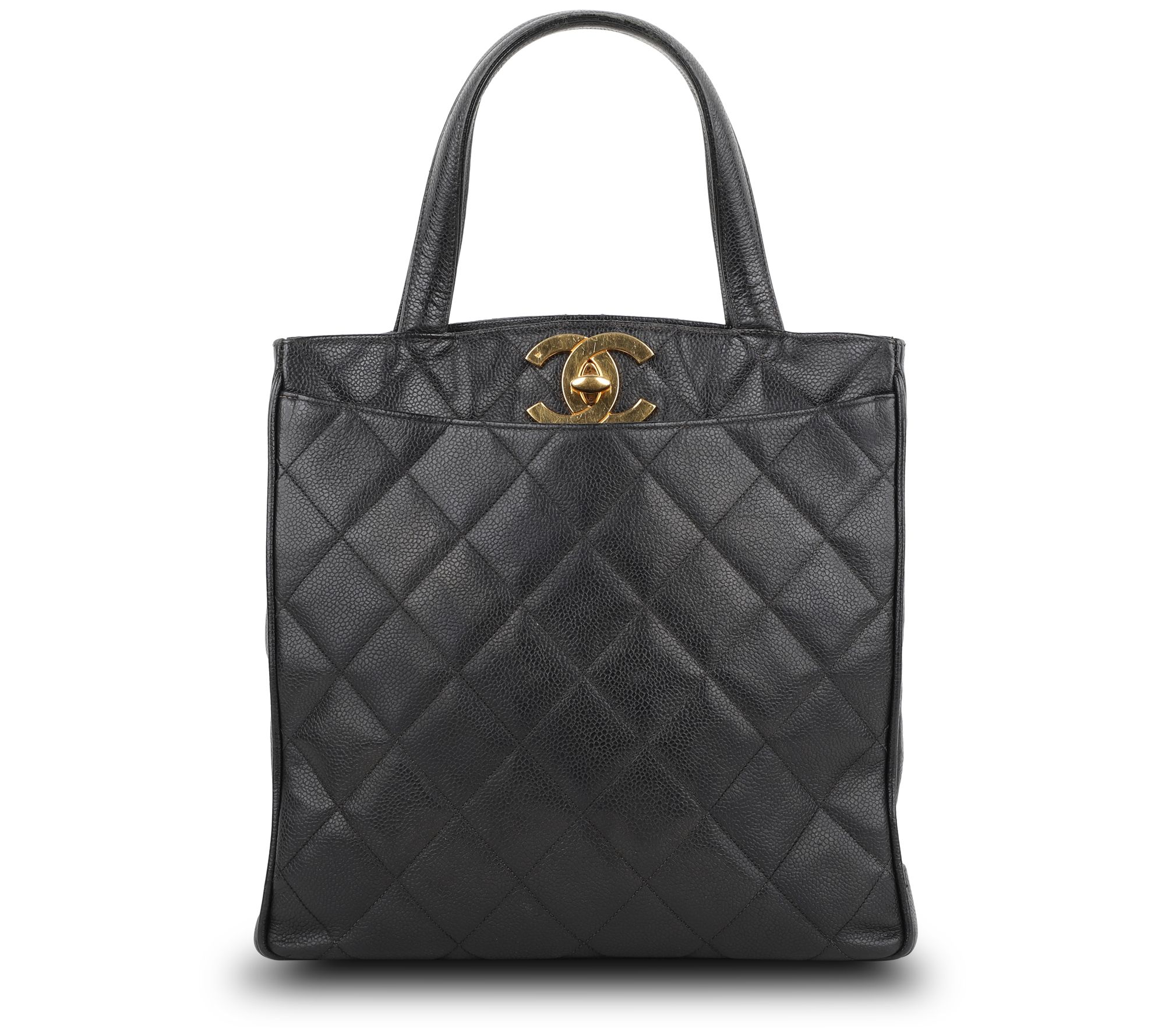 Pre-Owned Chanel XL CC Tote Bag Caviar Black 