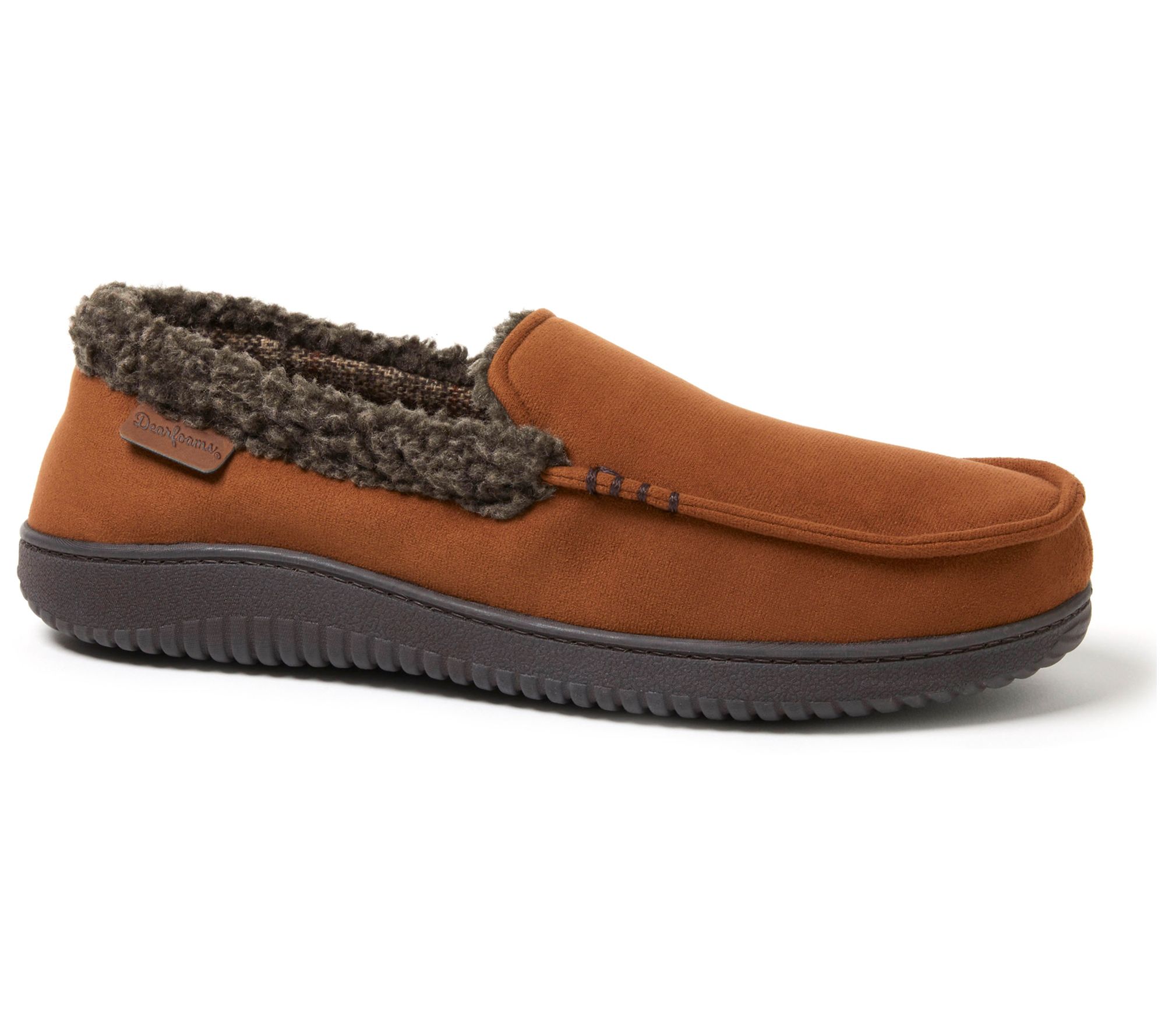 Dearfoams Men's Indoor/Outdoor Microsuede Moc S lippers