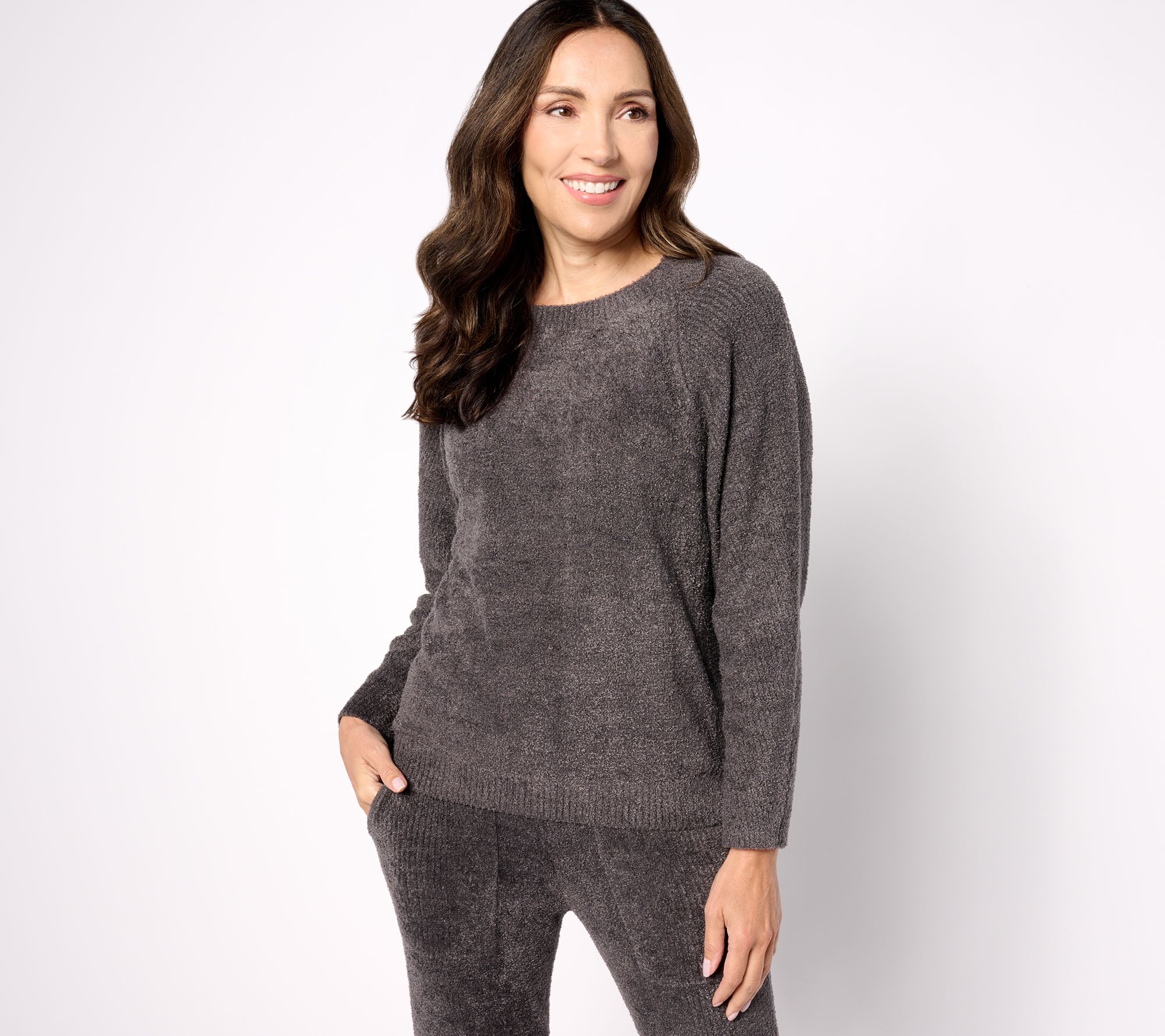"As Is" Barefoot Dreams CozyChic Lite Rib Blocked Pullover