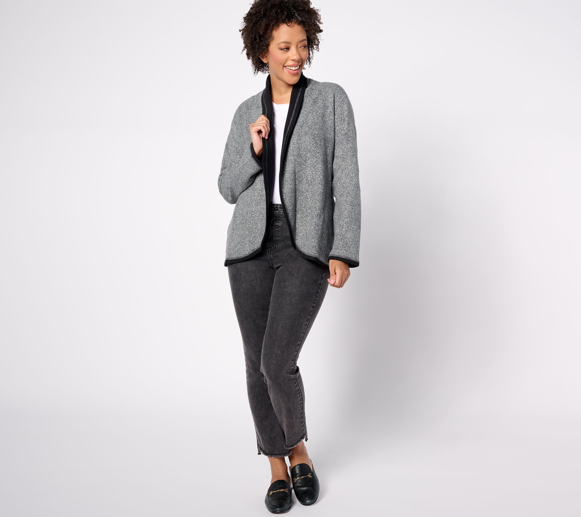 "As Is" Cuddl Duds Reversible Fleece Cardigan
