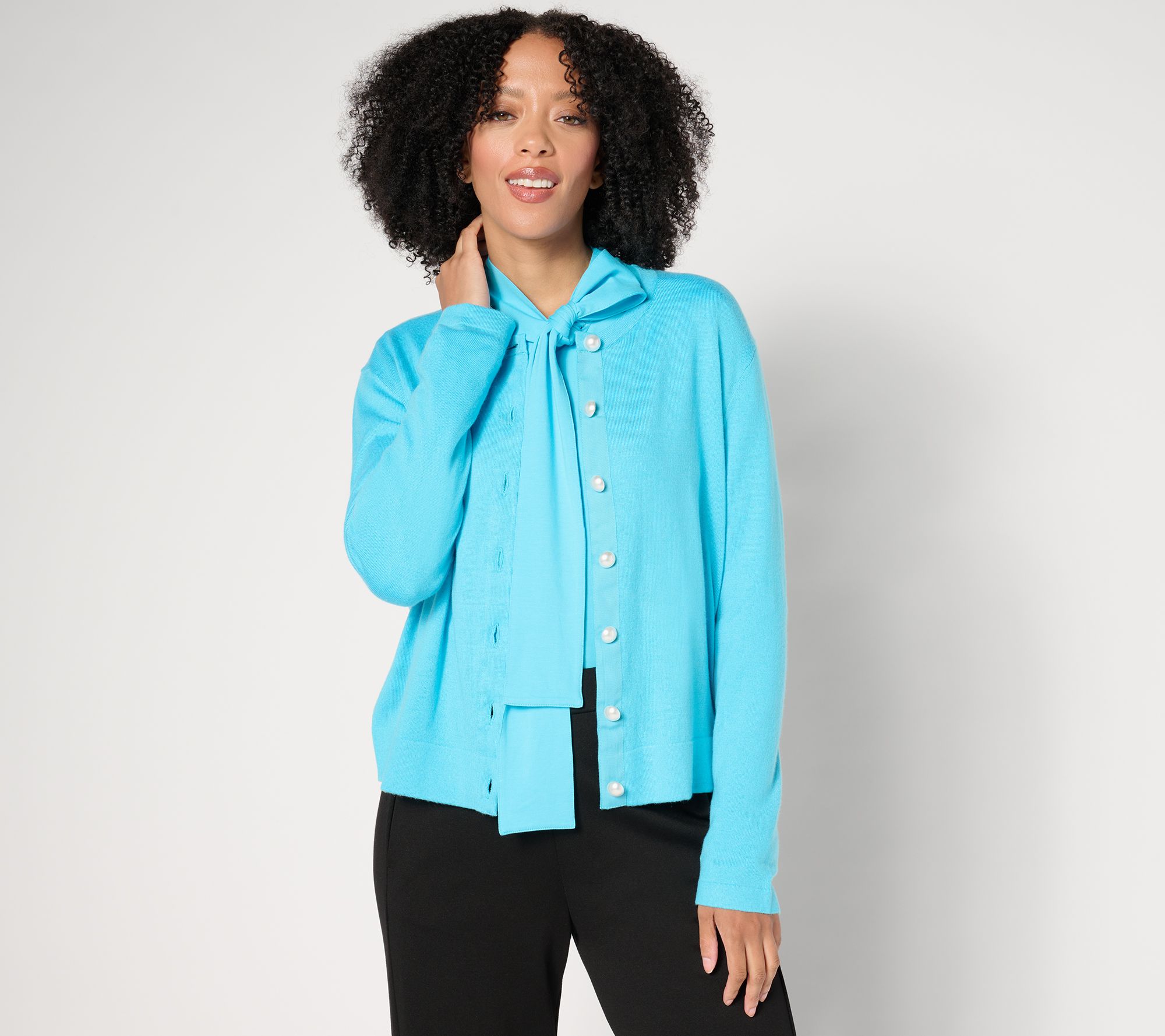 by Stacy London Cardigan with Novelty Buttons