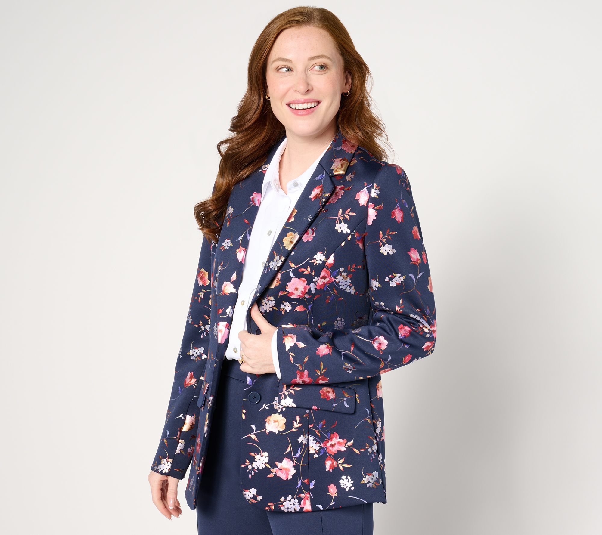 Isaac Mizrahi Live! Regular Scuba Print Or Solid Blazer