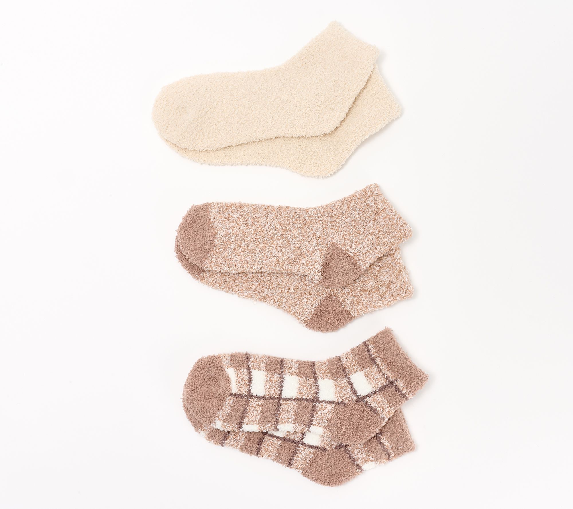 Cuddl Duds 3 Pack of Cozy Ankle Socks