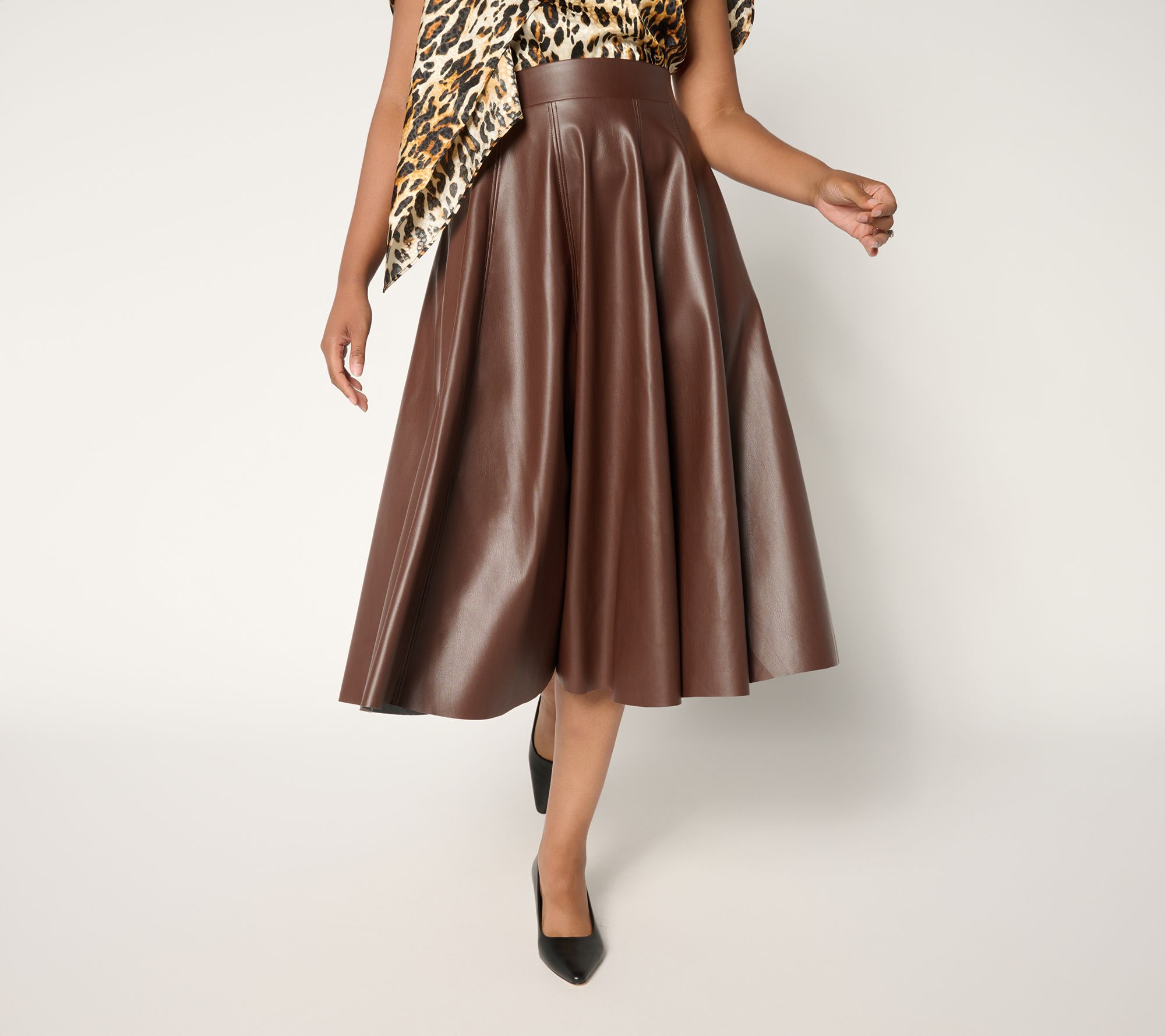 Carla Rockmore Collection Regular Faux Leather Circle Skirt