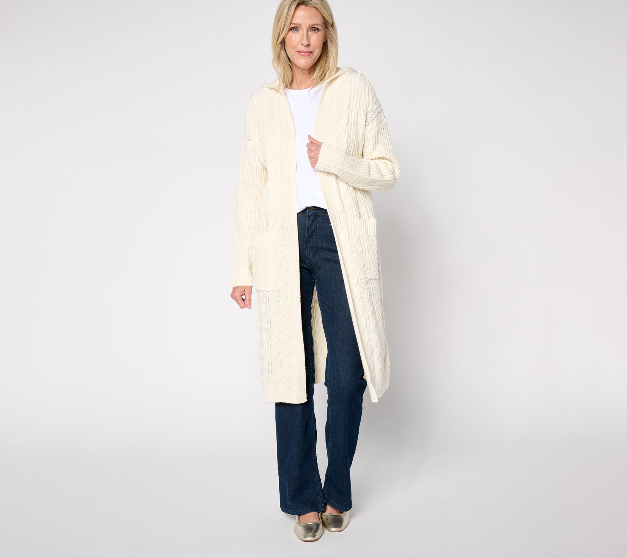 トップス LAST NEST / dusty cross cardigan Peace Love World Petite Open Front Hooded Duster Cardigan