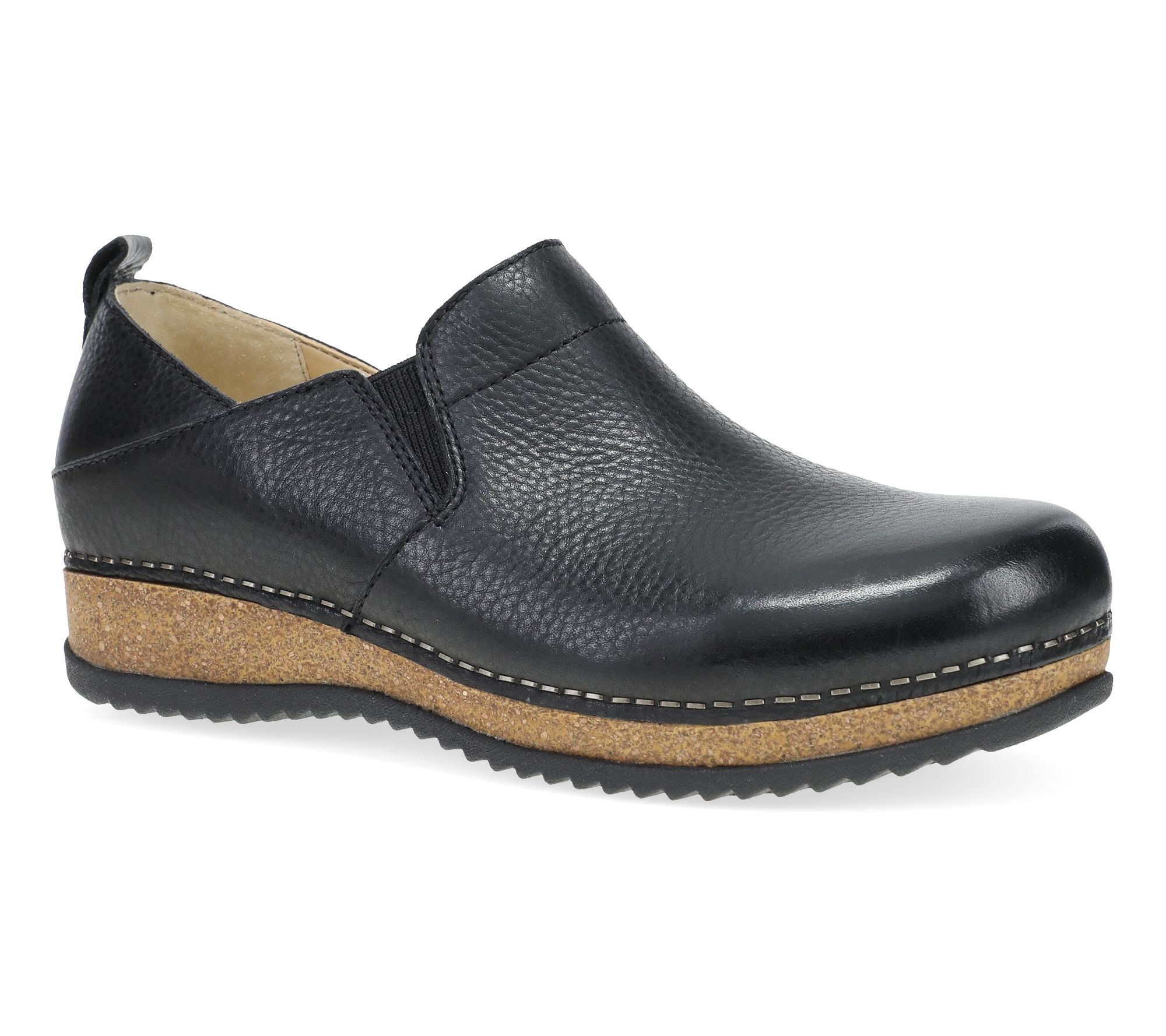 Dansko Black Waxy Milled Leather Slip On- Meara