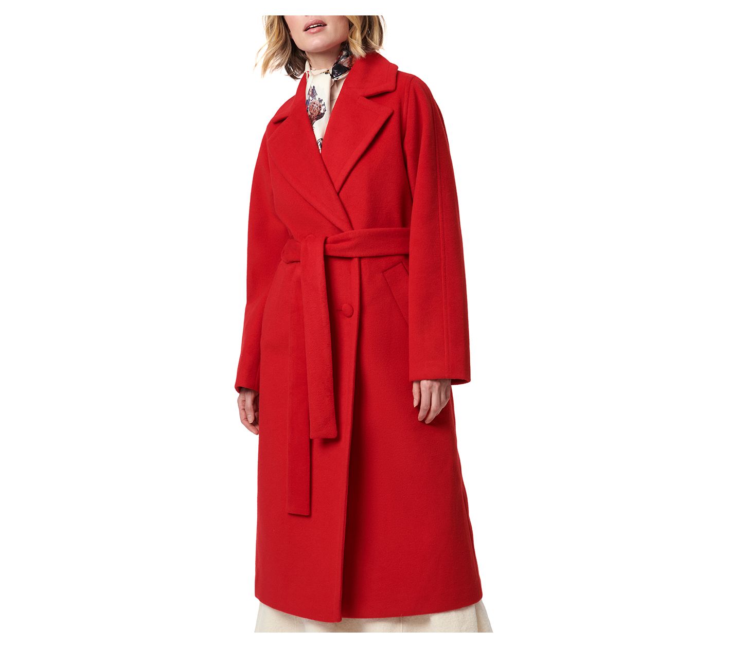 Bernardo Soft Wool Tie-Waist Coat